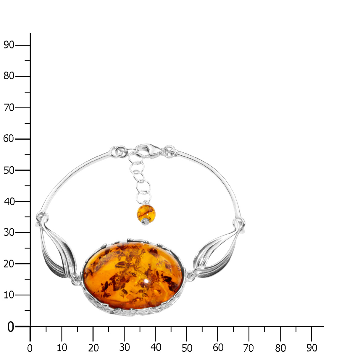 Armreif Silber 925/000, Bernstein