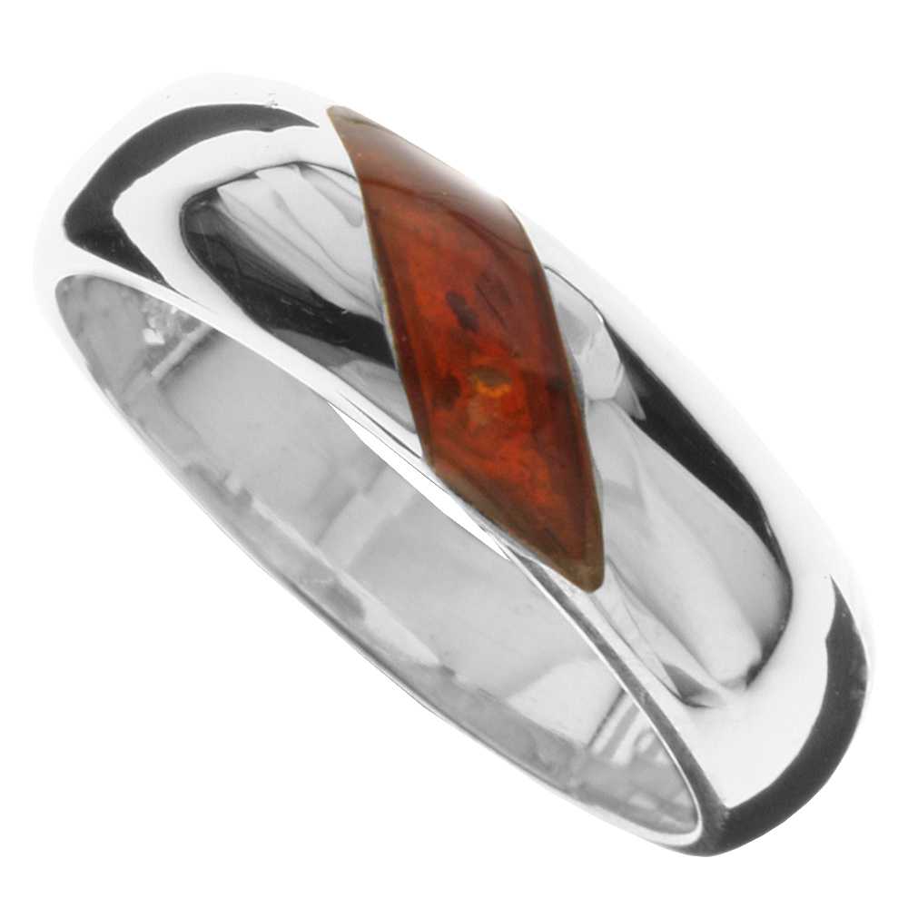 Ring Silber 925/000, Bernstein -Größe wählbar-