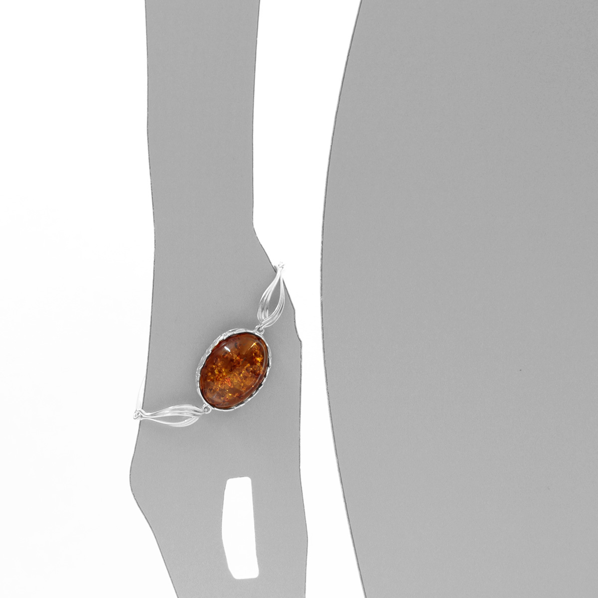 Armreif Silber 925/000, Bernstein