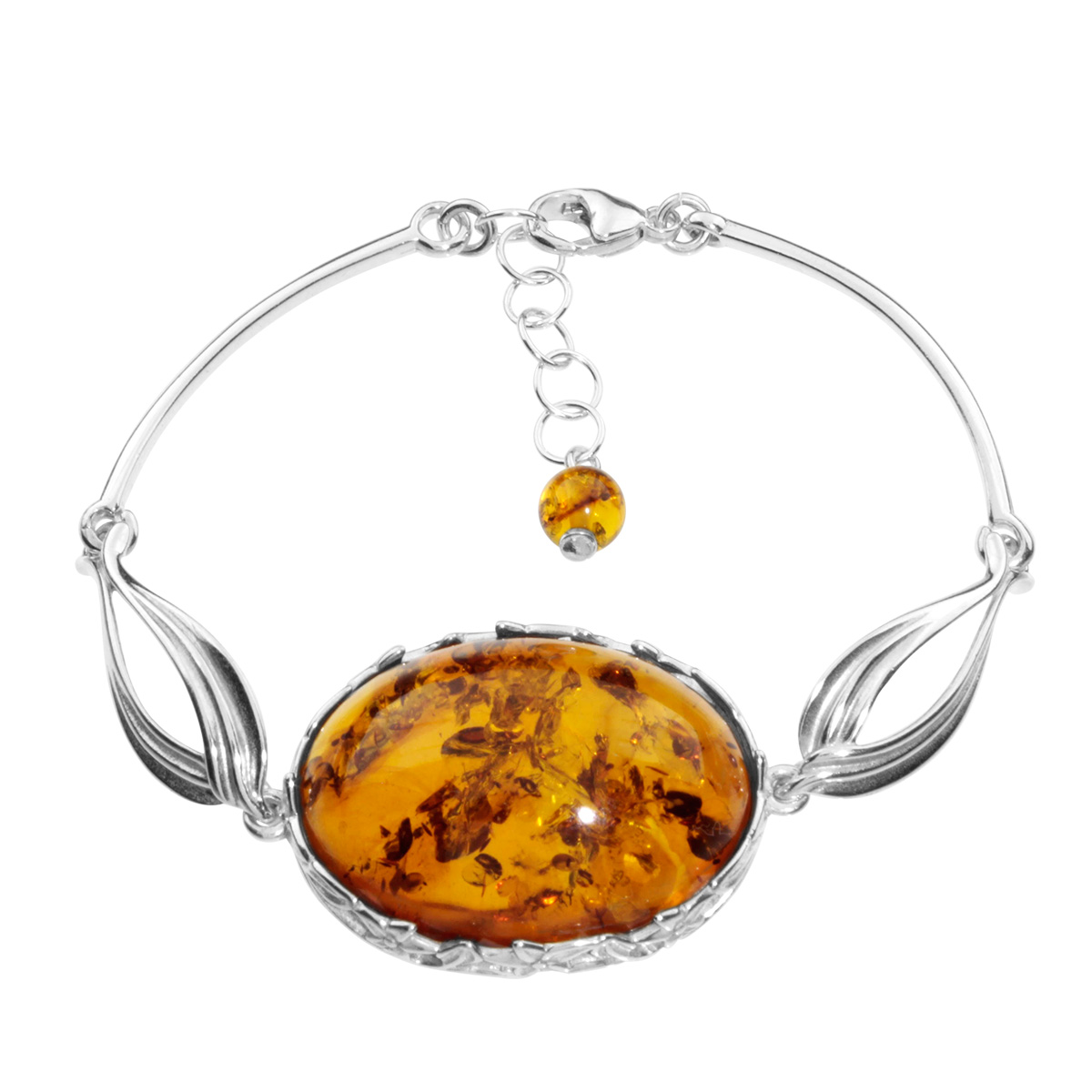 Armreif Silber 925/000, Bernstein