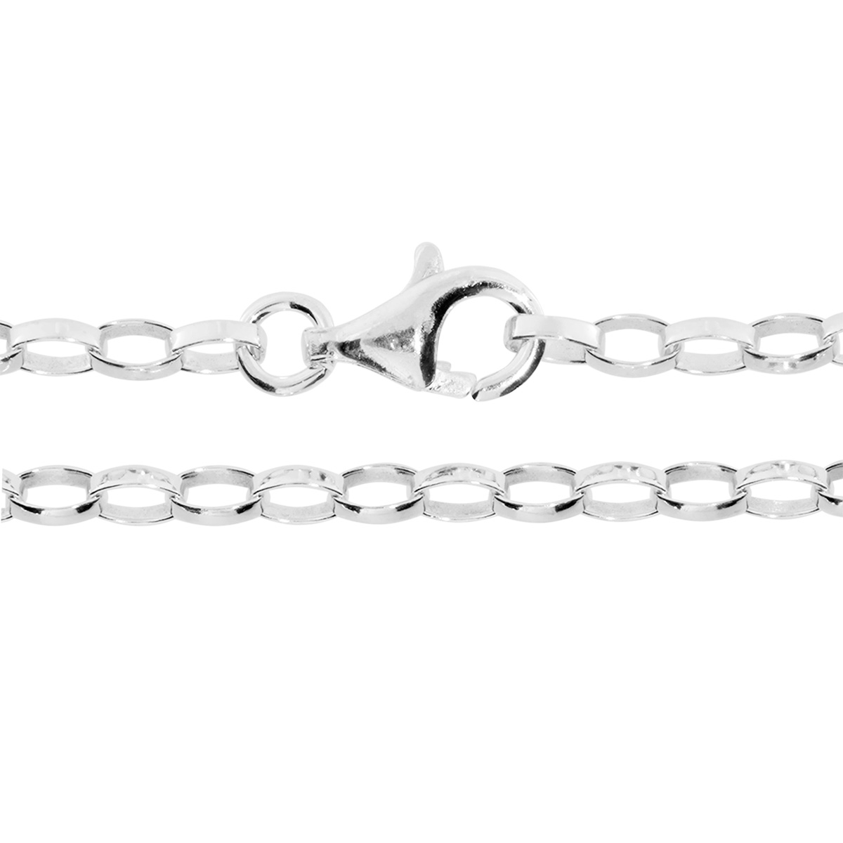 Kette Silber 925/000, Erbskette oval 2,5 mm breit -Länge wählbar-