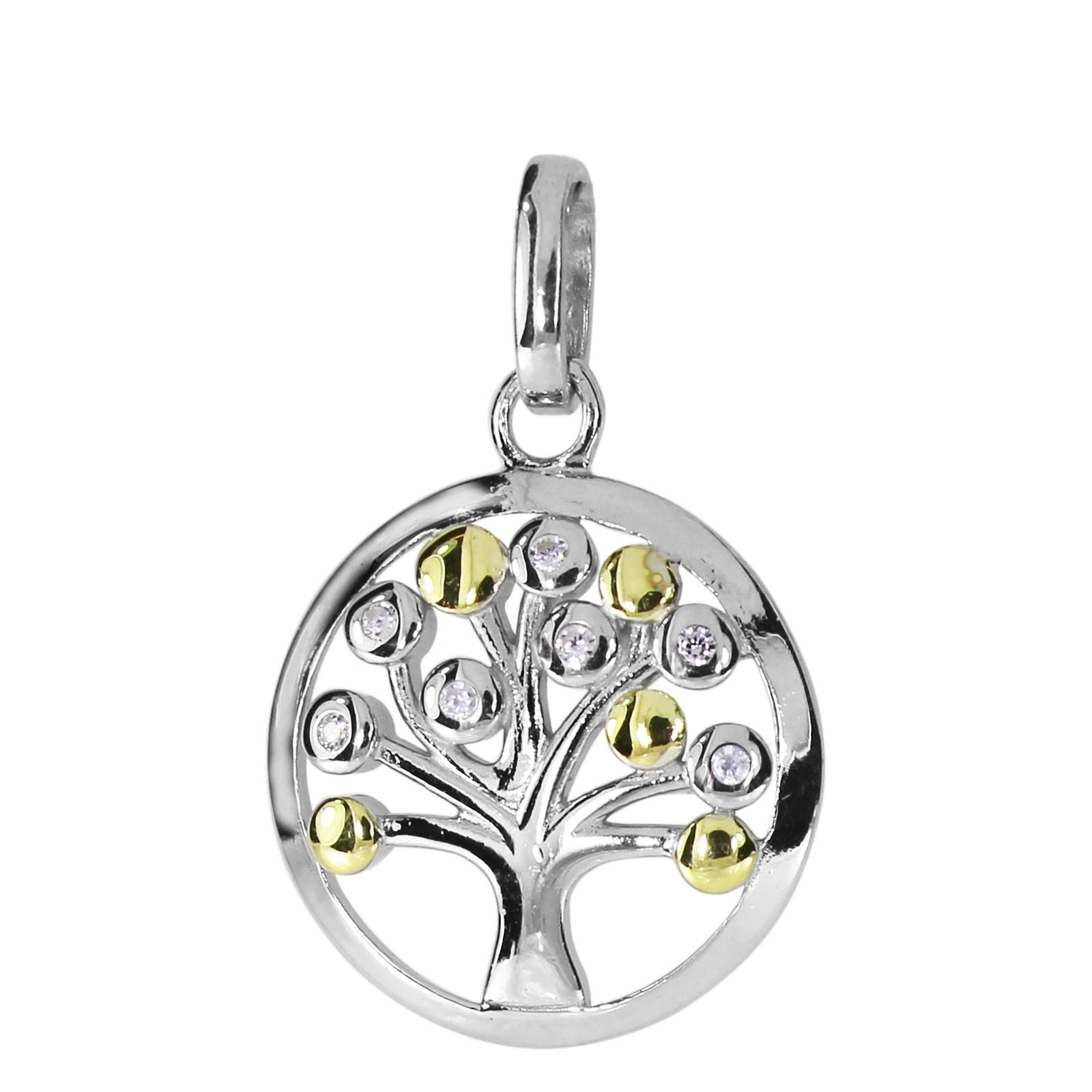 Anhänger "Lebensbaum", Silber 925/000, Zirkonia 