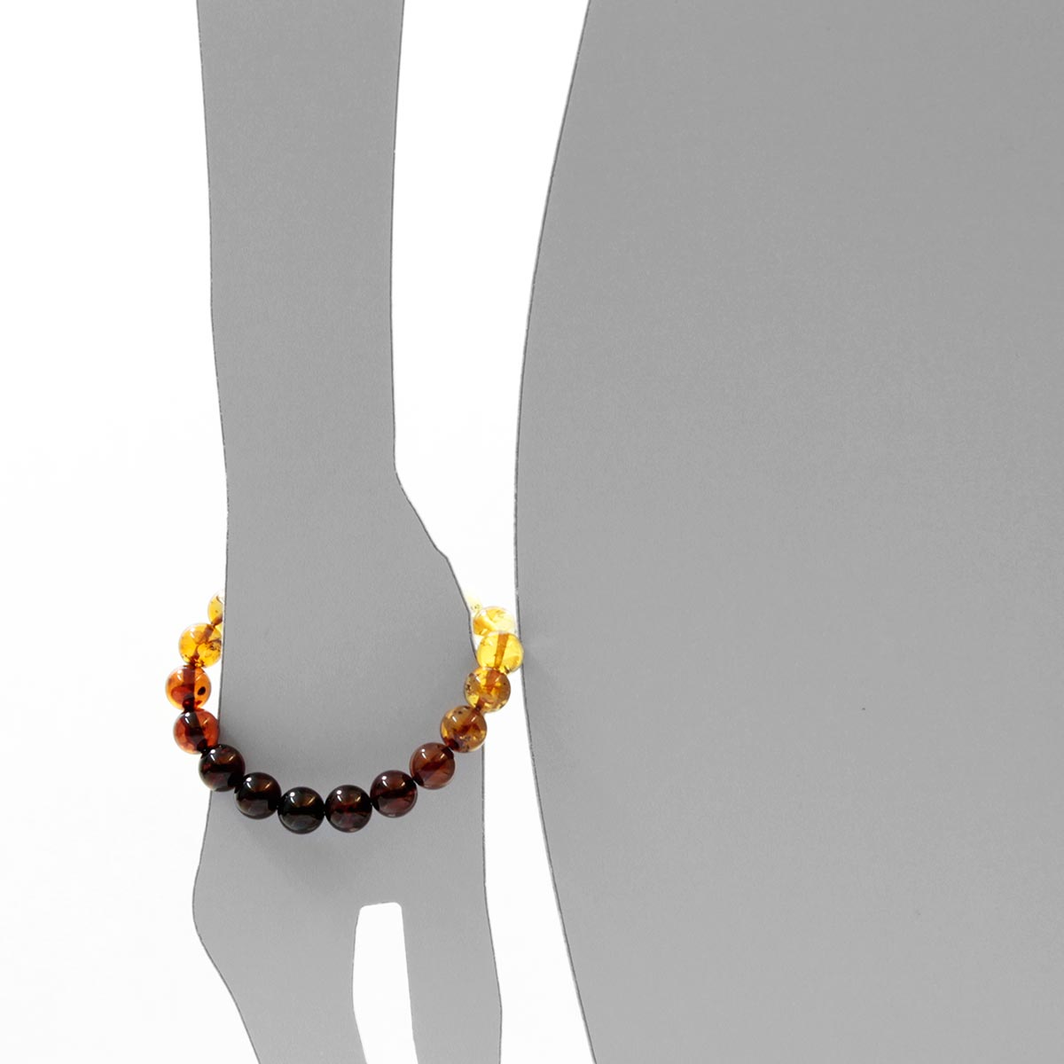 Bernsteinarmband, Kugel 10 mm, 19 cm, Gummizug