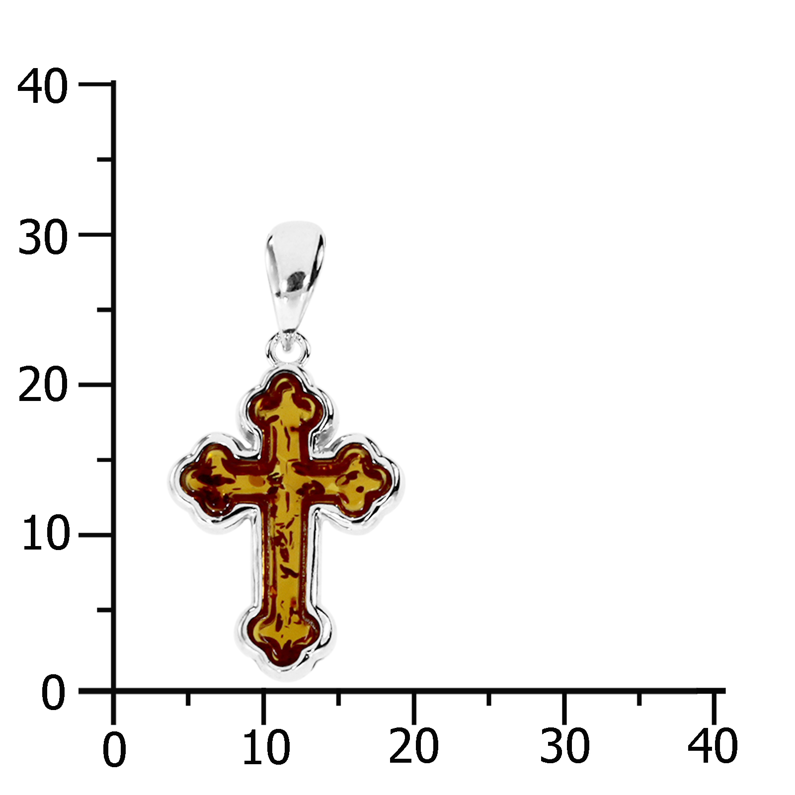 Anhänger "Kreuz", Silber 925/000, Bernstein Anhänger "Kreuz", Silber 925/000, Bernstein
