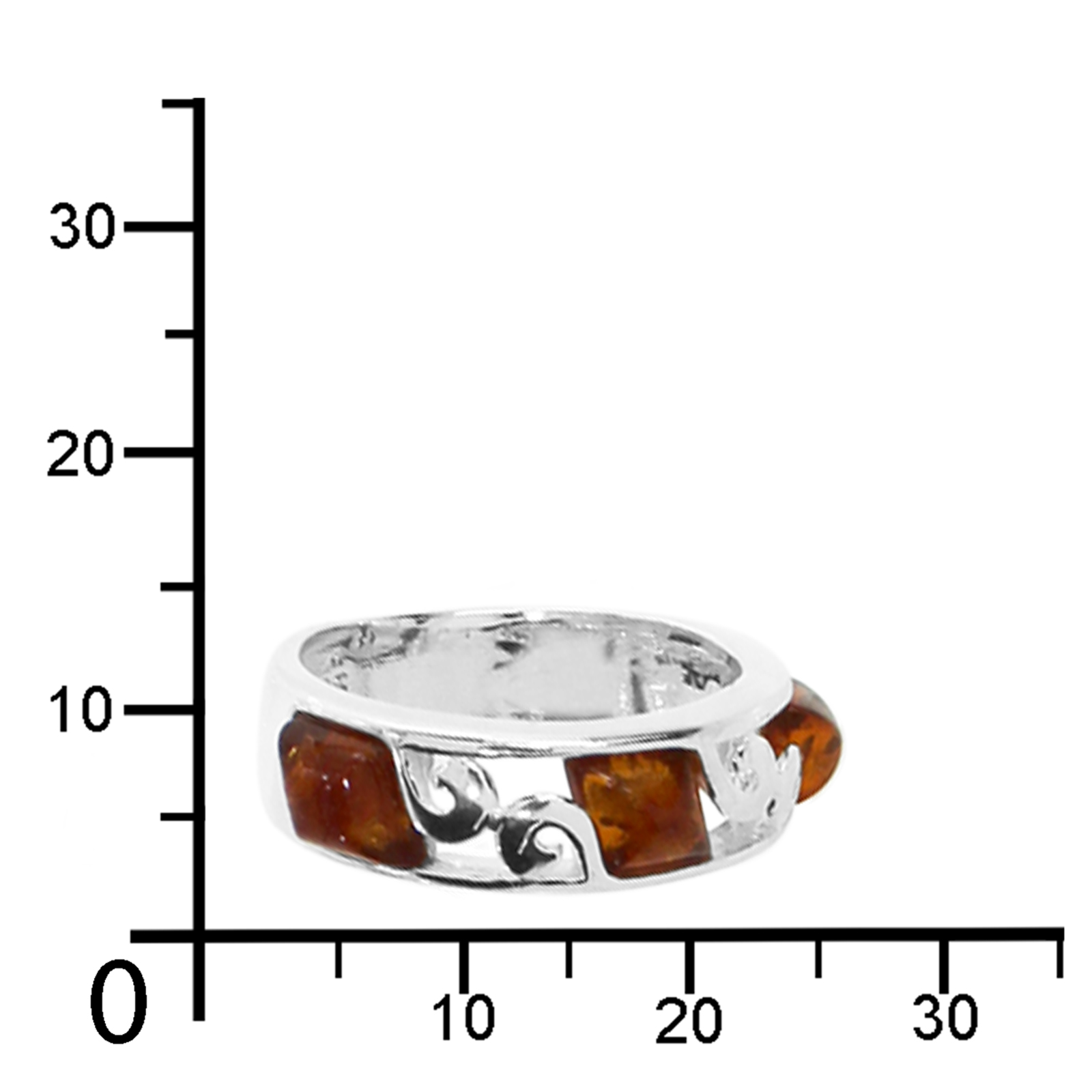 Ring Silber 925/000, Bernstein -Größe wählbar-     