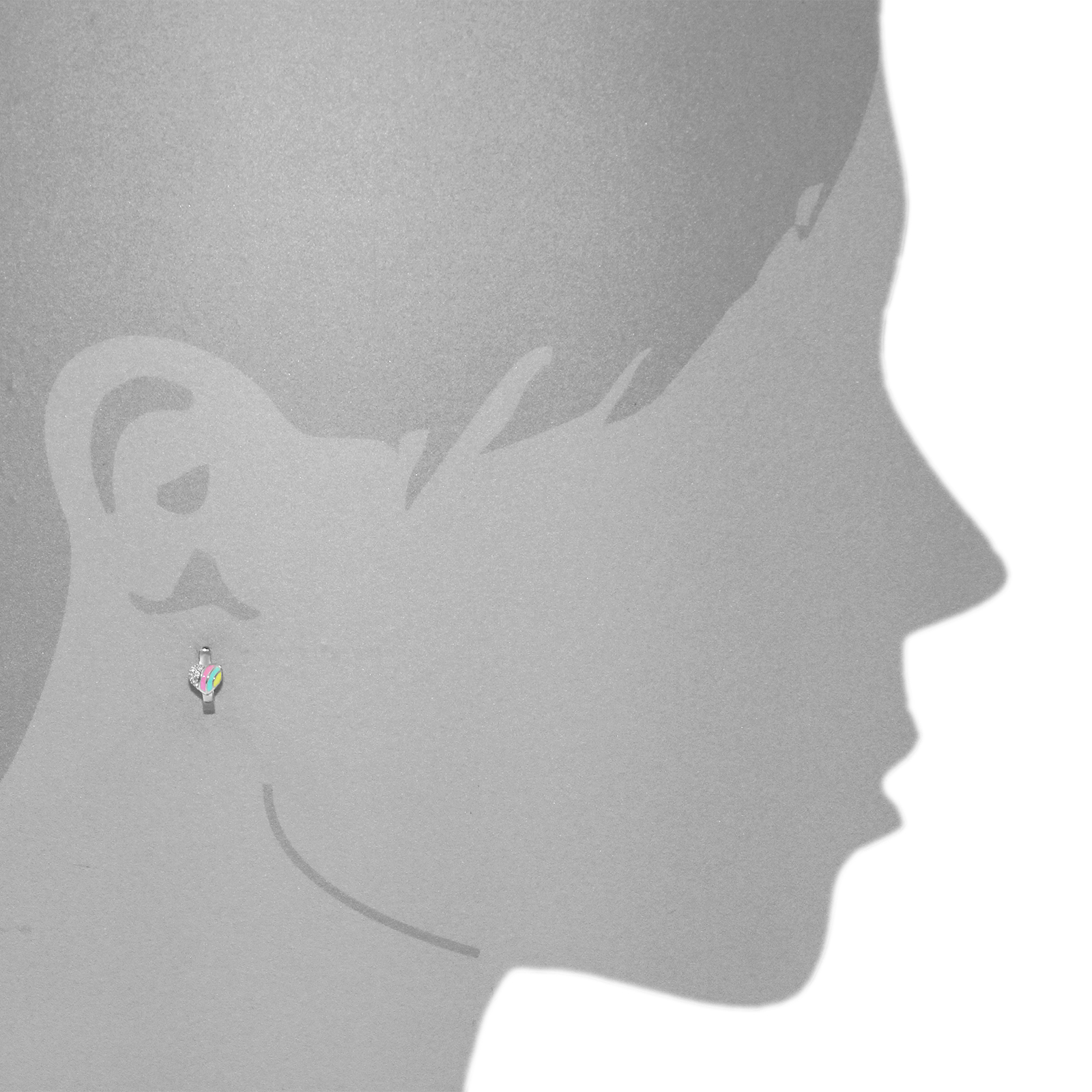 Creole "Herz ", Silber 925/000, Zirkonia