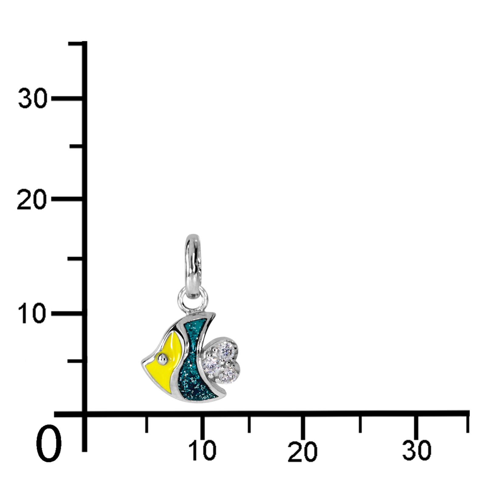 Anhänger "Fisch", Silber 925/000, Zirkonia