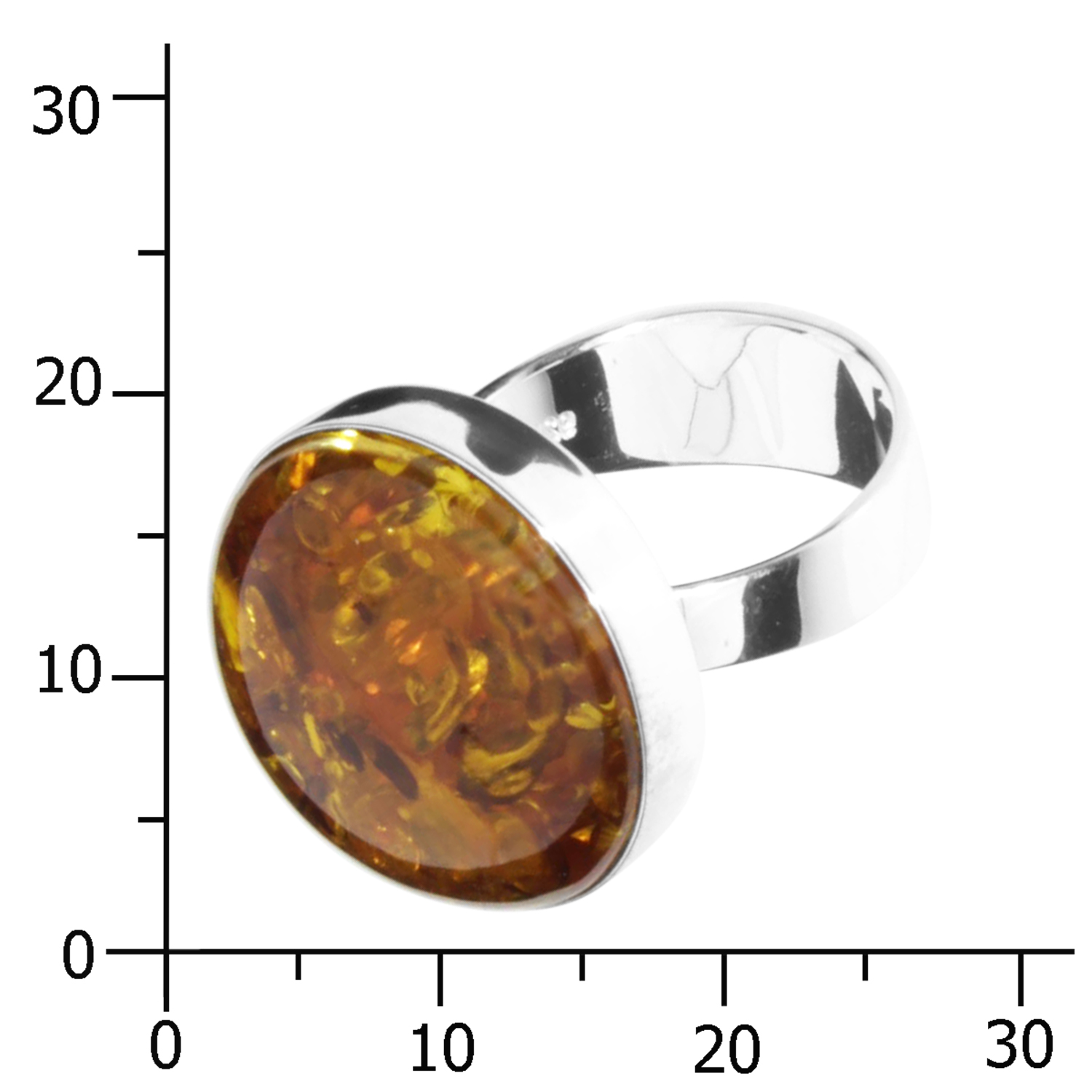 Ring Silber 925/000, Bernstein -Größe wählbar-