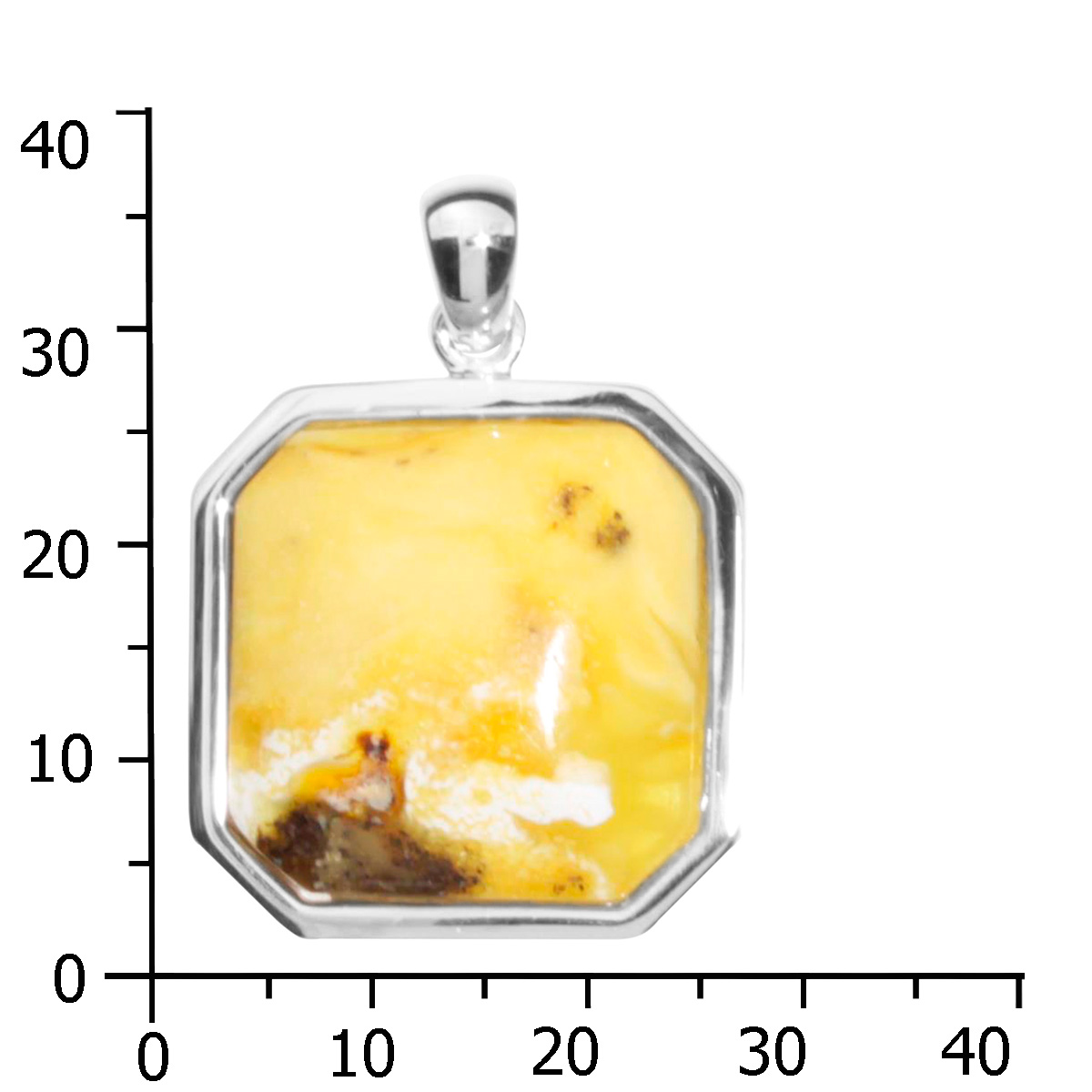 Anhänger Silber 925/000, Bernstein-Unikat