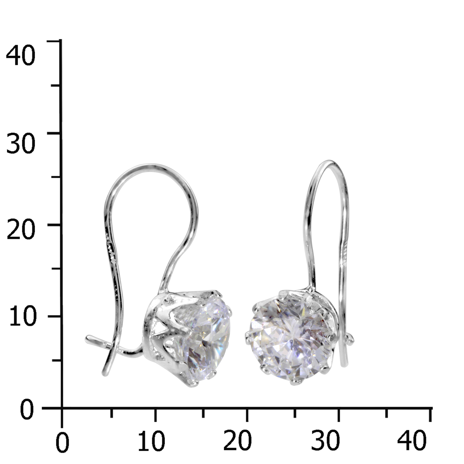 Ohrhänger Silber 925/000, Zirkonia, weiß