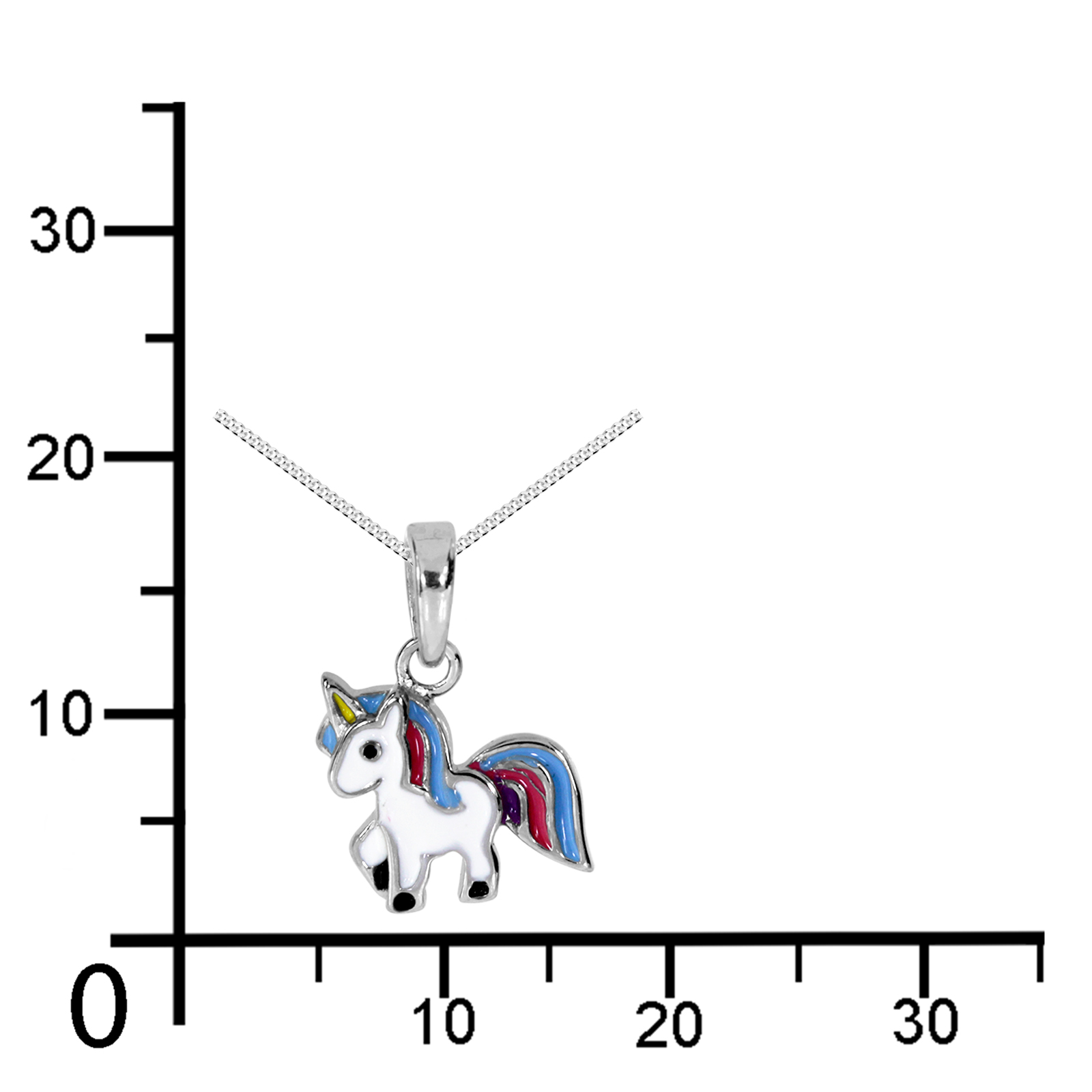 Kette mit Anhänger "Einhorn", Silber 925/000 -Länge wählbar-   