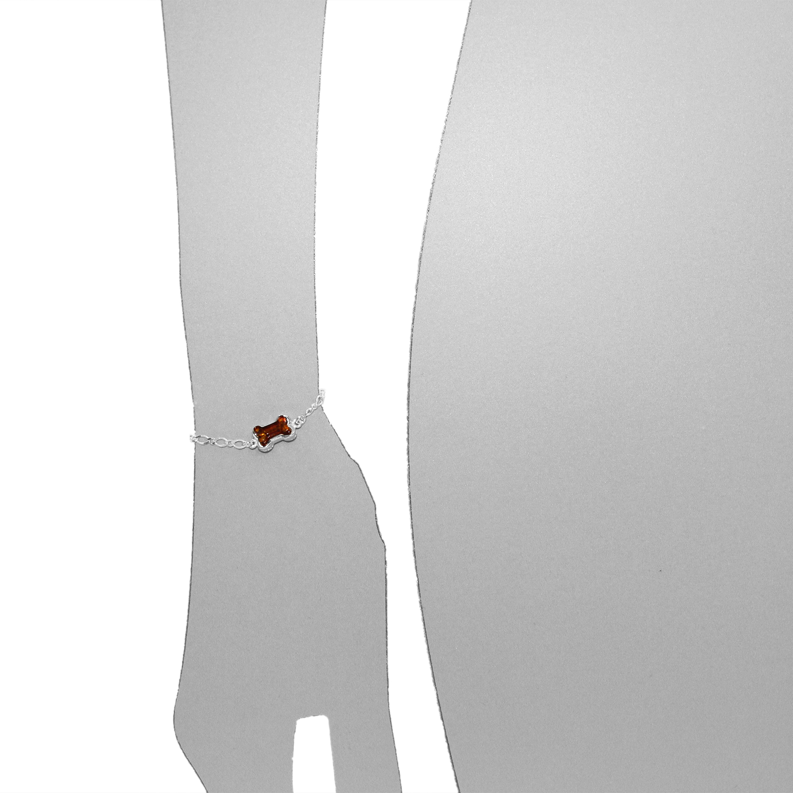 Armband "Knochen", Silber 925/000, Bernstein Armband "Knochen", Silber 925/000, Bernstein