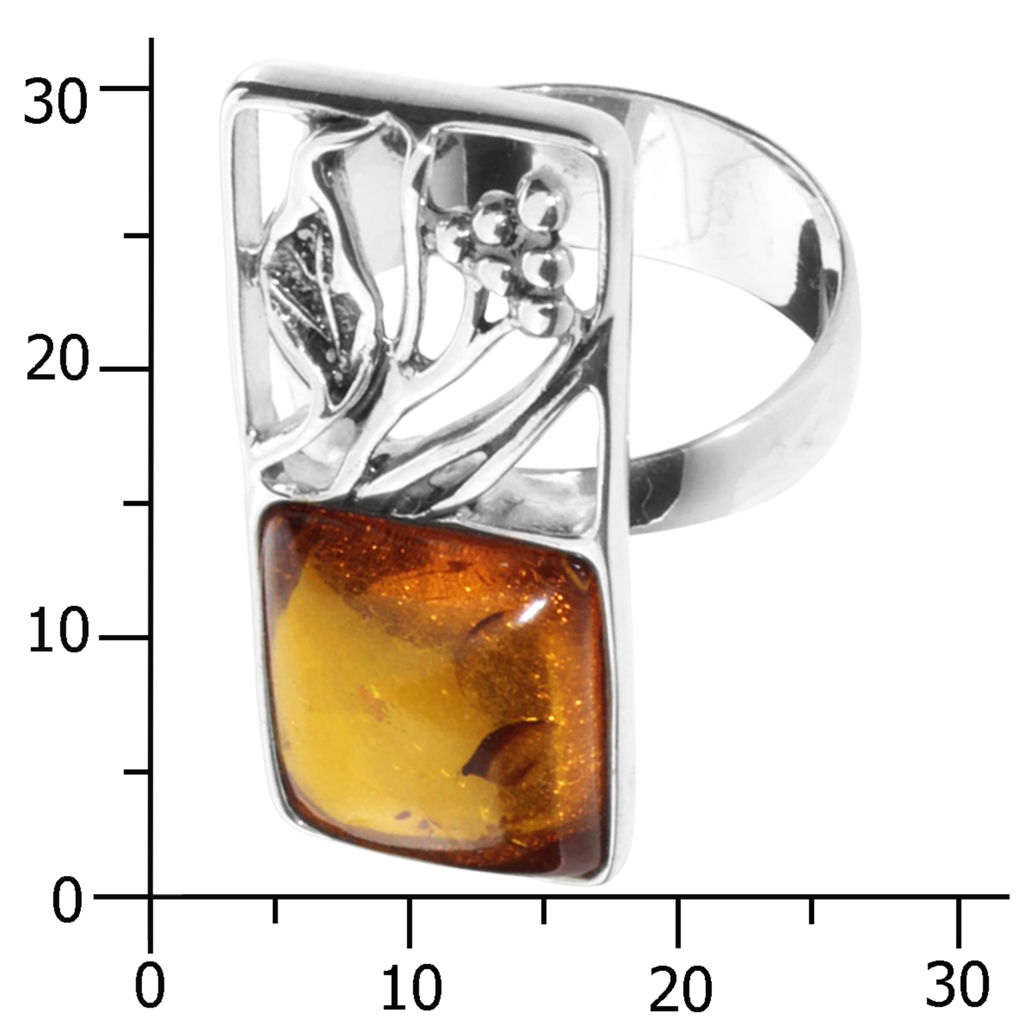 Ring Silber 925/000, Bernstein -Größe wählbar-