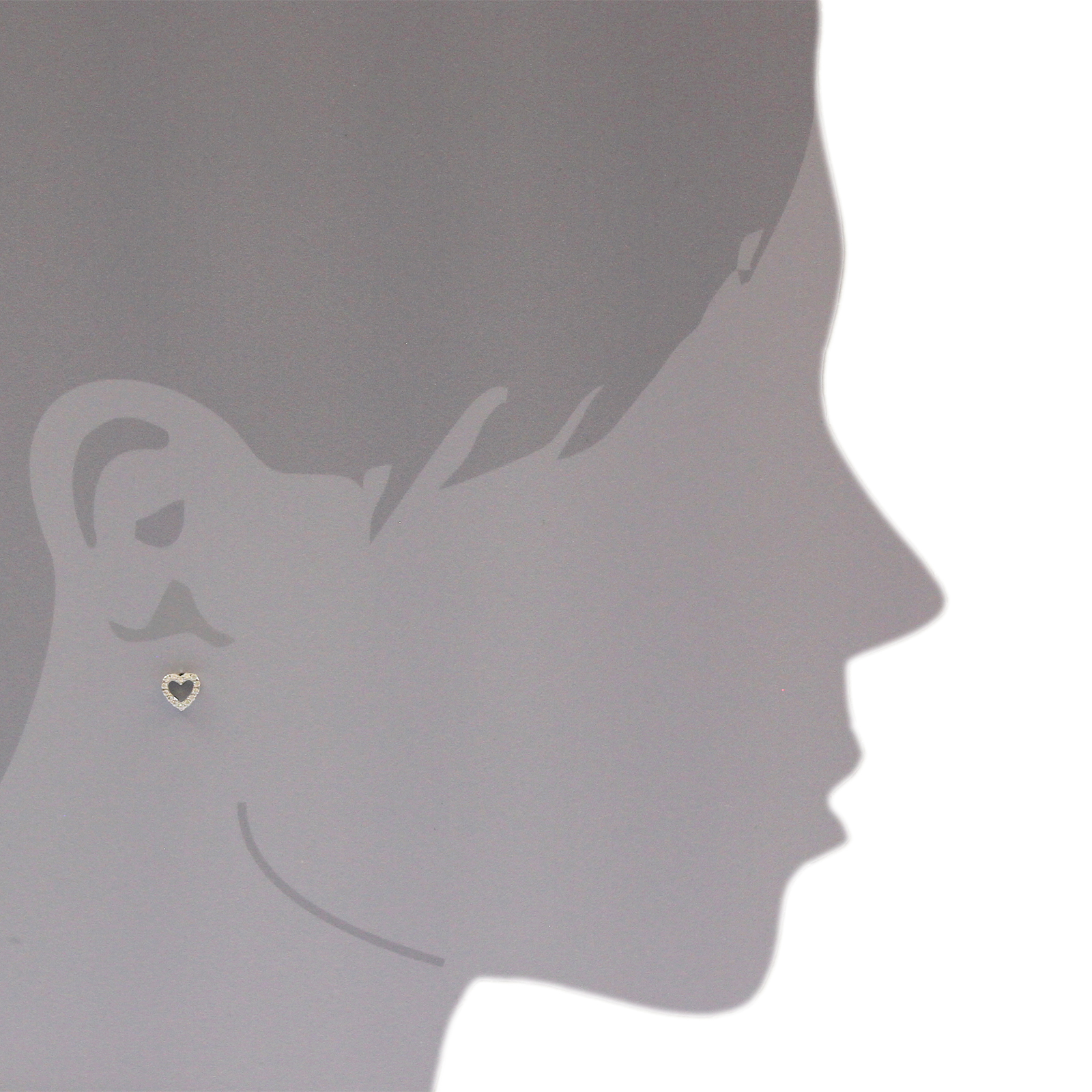 Ohrstecker "Herz", Silber 925/000, Zirkonia