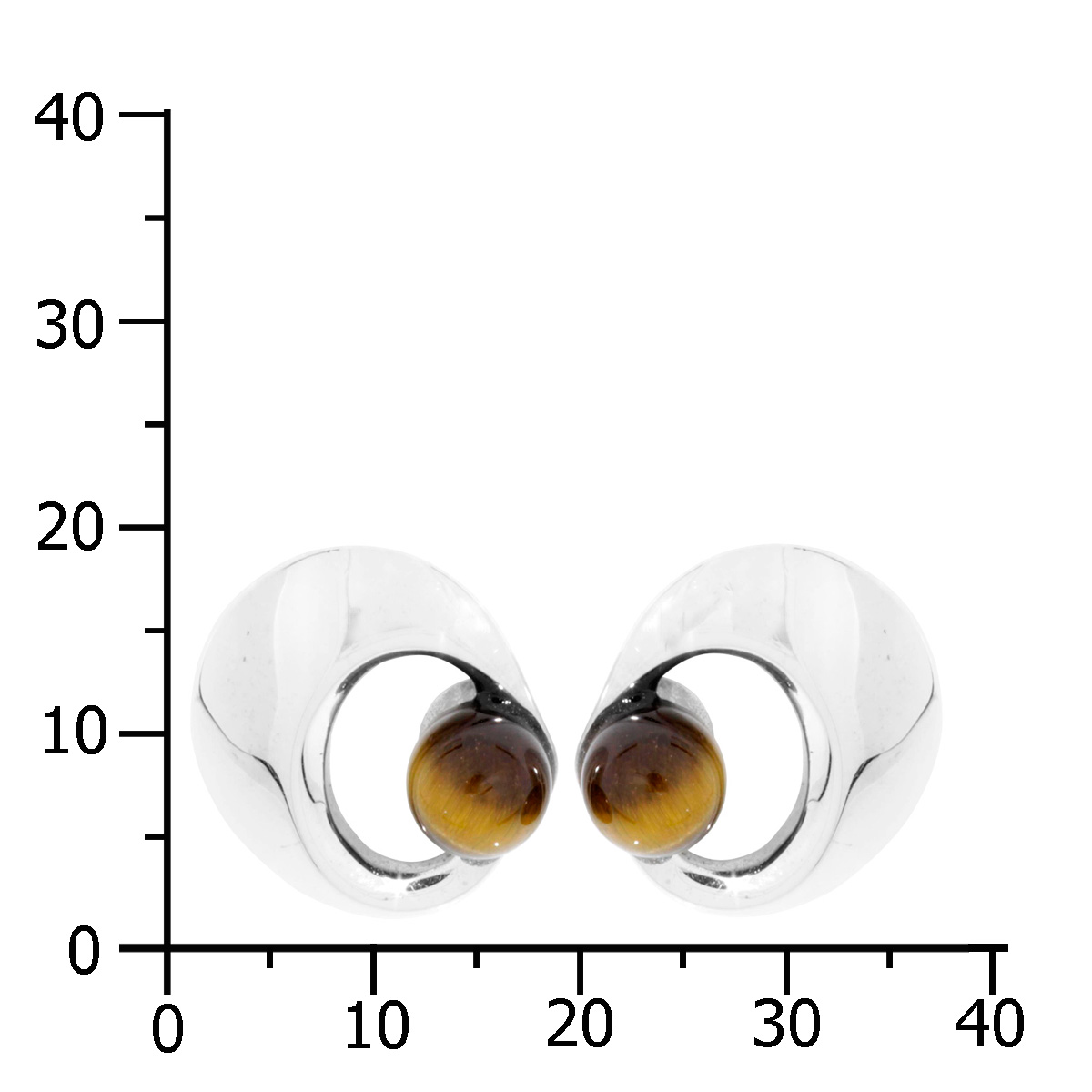 Ohrstecker Silber 925/000, Tigerauge