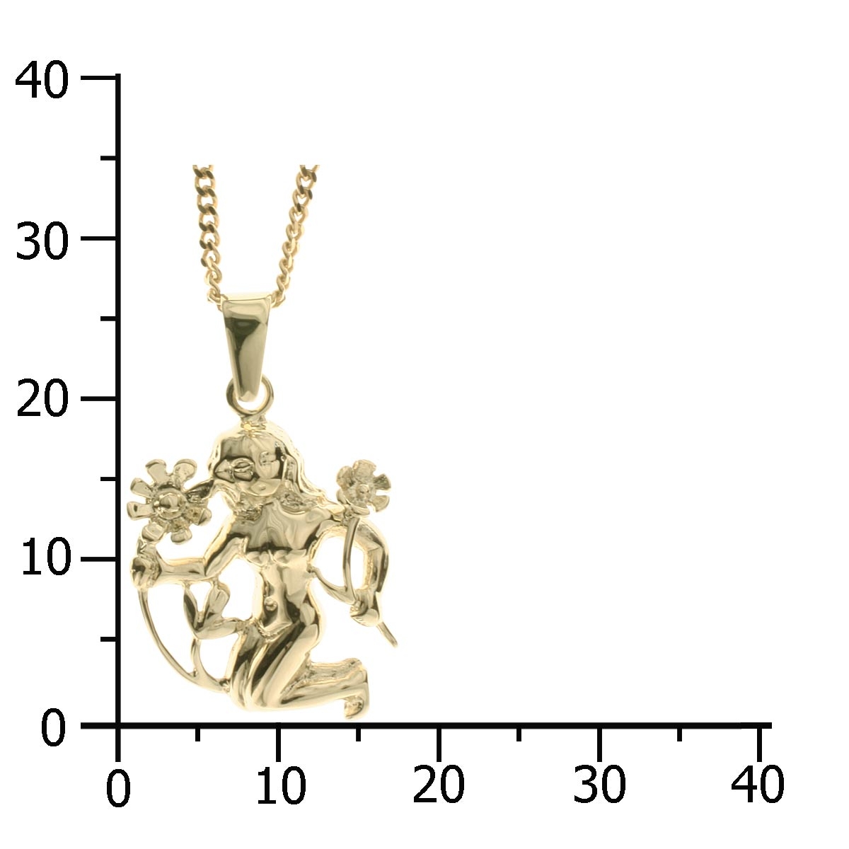 Kette mit Anhänger Gold 333/000, 42 cm, Jungfrau