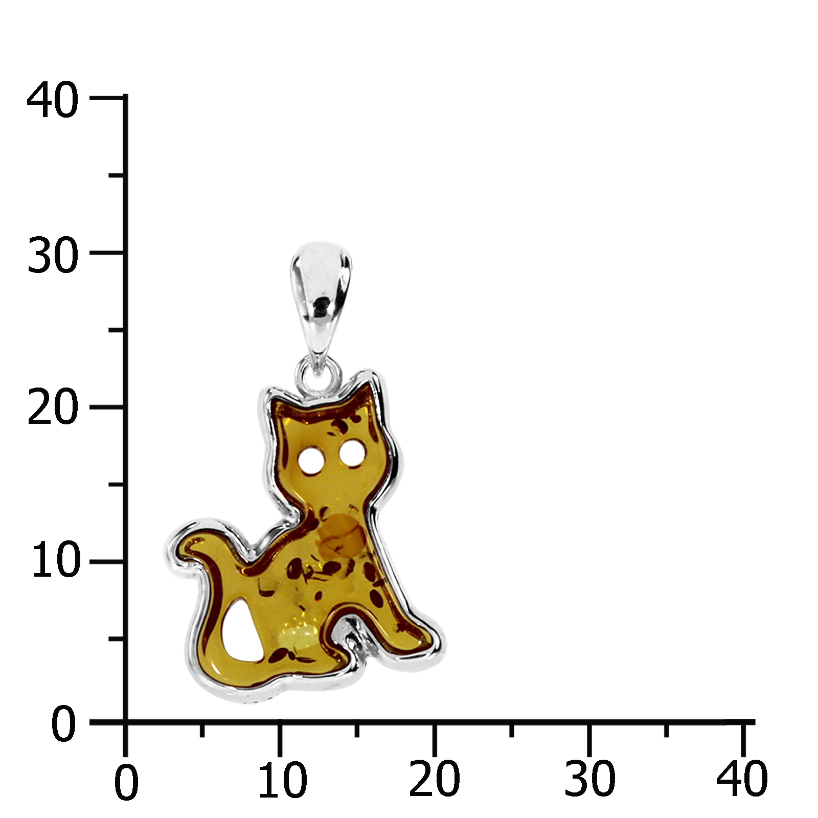Anhänger "Katze", Silber 925/000, Bernstein Anhänger "Katze", Silber 925/000, Bernstein