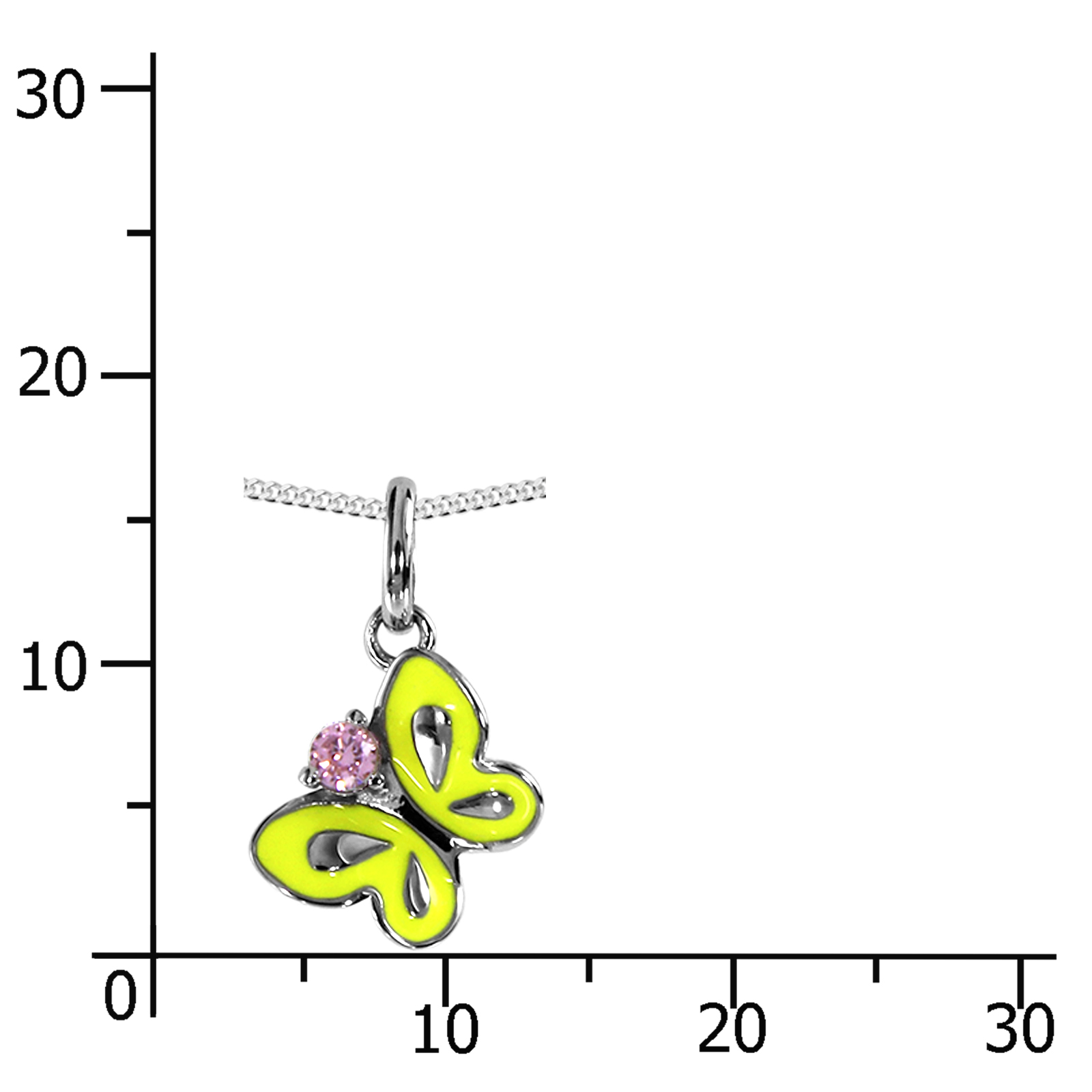 Kette mit Anhänger "Schmetterling" Silber 925/000,  Zirkonia -Länge wählbar-      