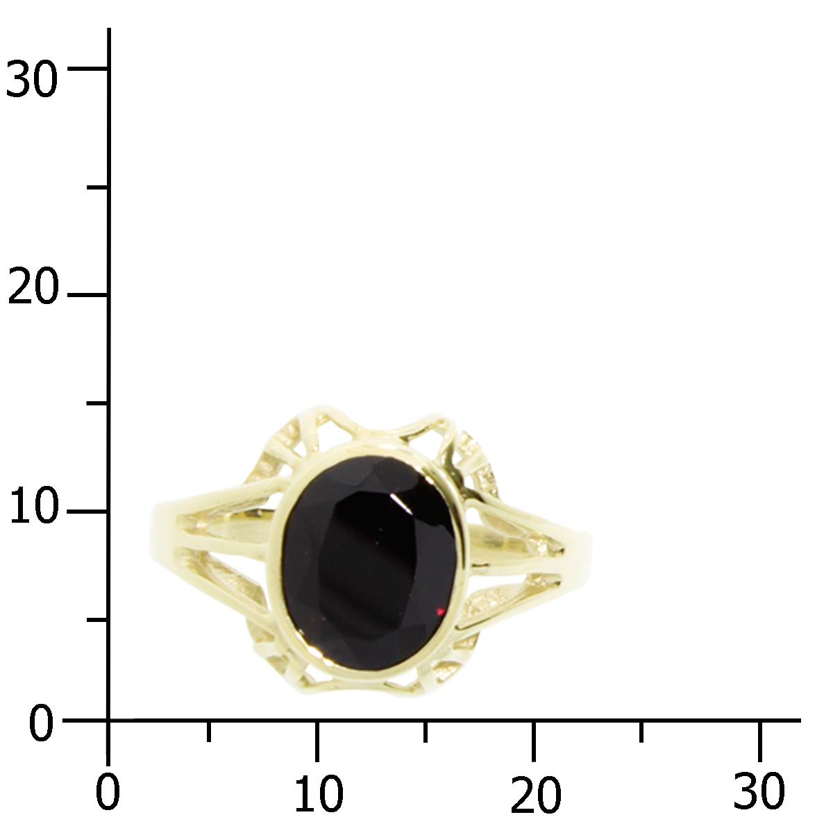 Ring Gold 333/000, Granat -Größe wählbar-