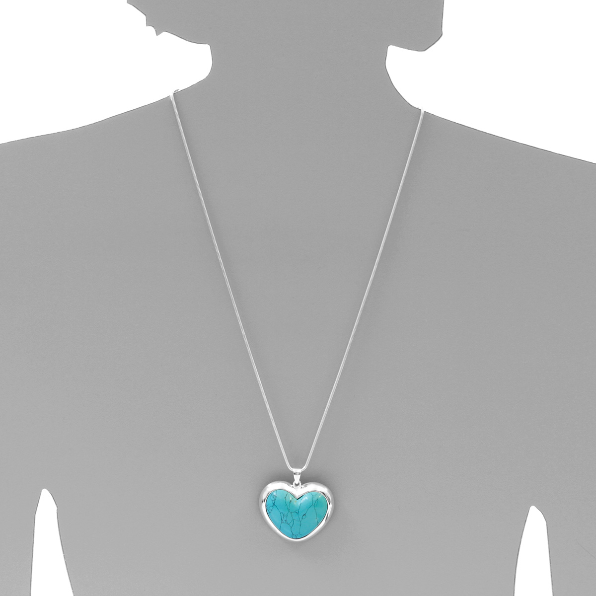 Kette mit Anhänger Silber 925/000, 60 cm, rek. Türkis