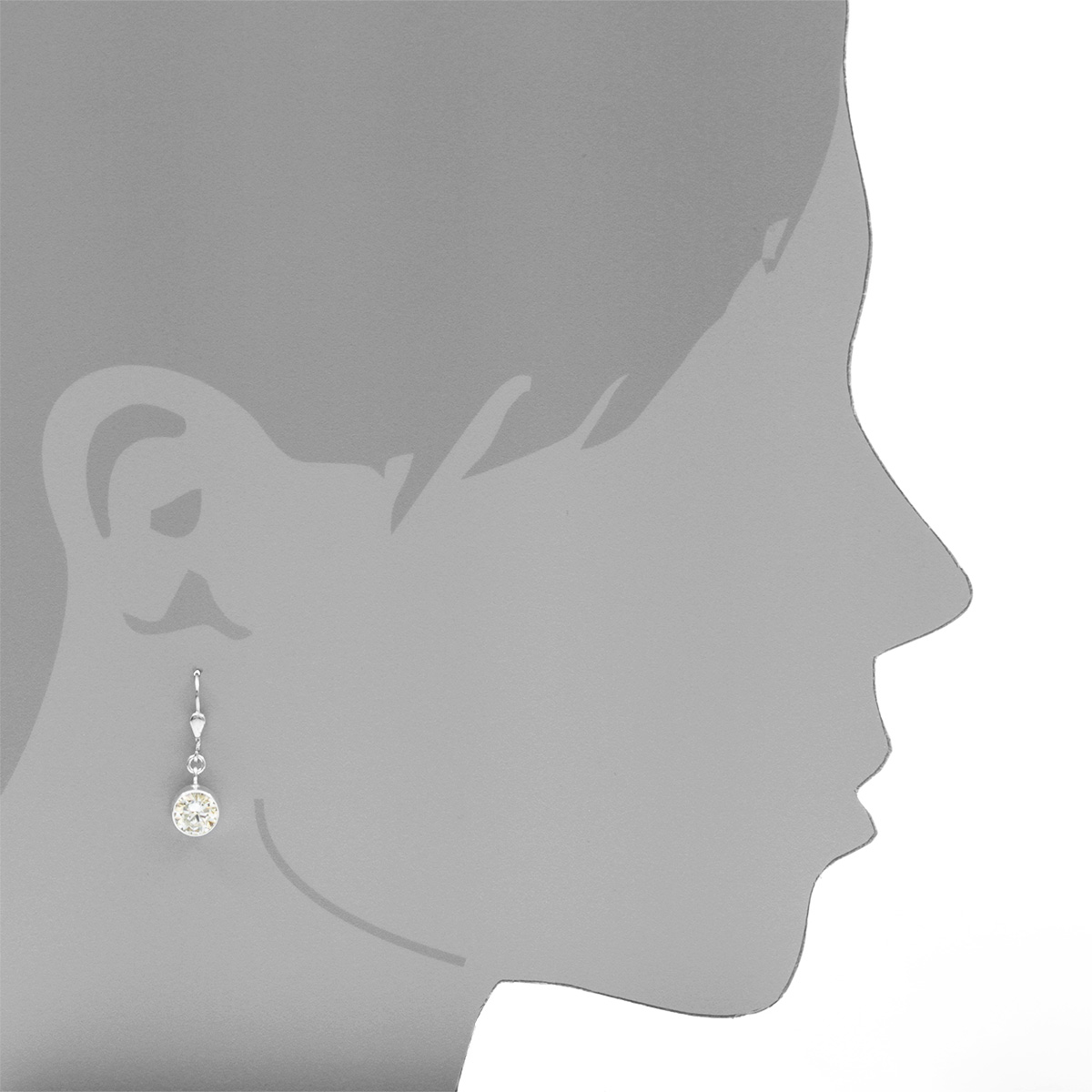 Ohrhänger Silber 925/000, Zirkonia, 8 mm