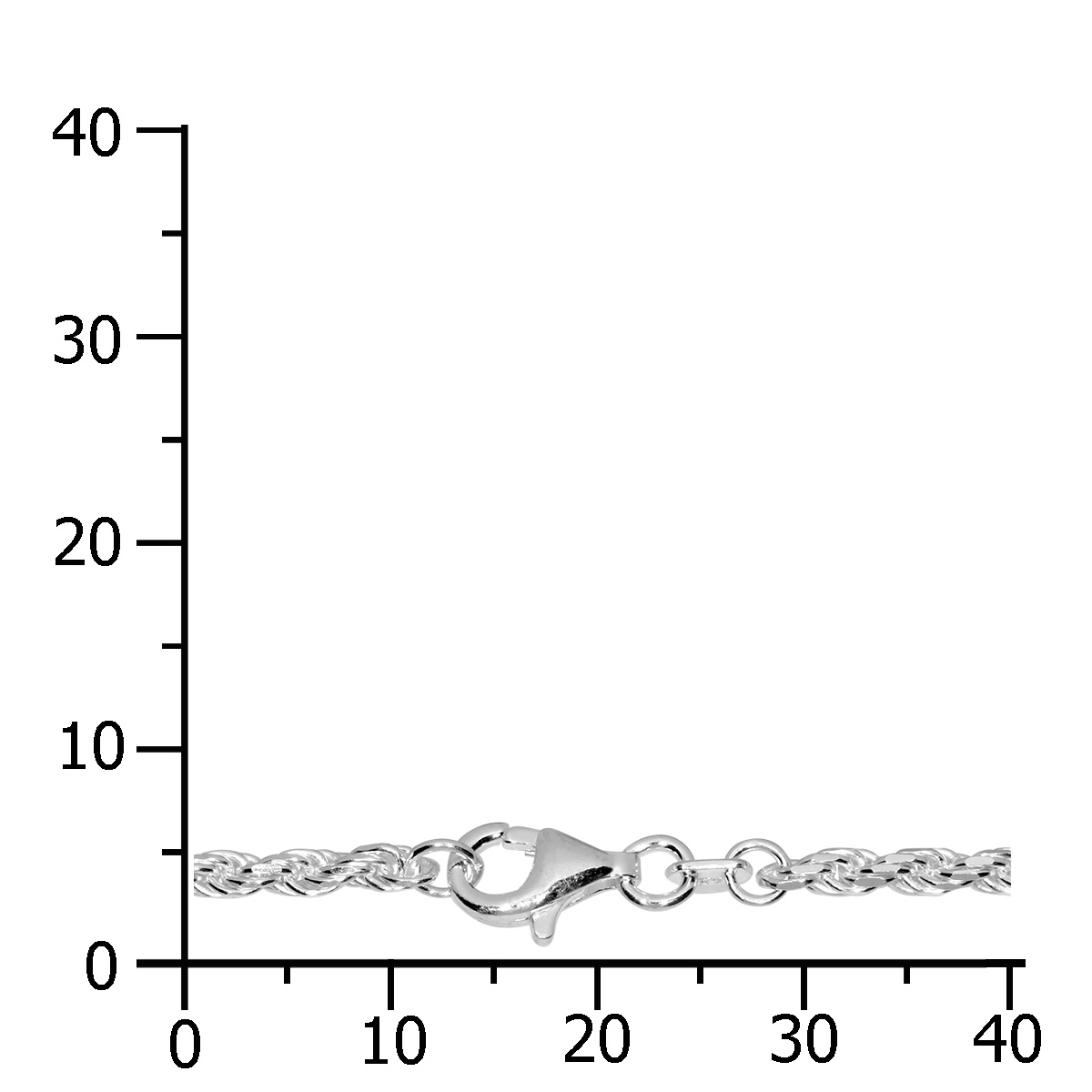 Kette Silber 925/000, Kordel 2,2 mm breit -Länge wählbar-