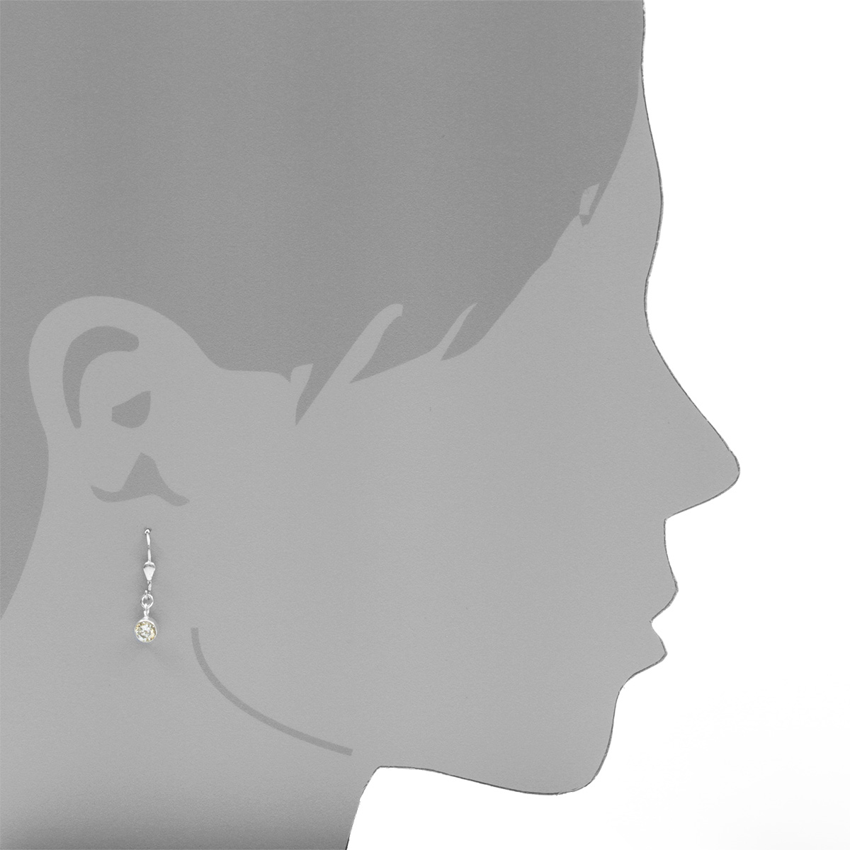 Ohrhänger Silber 925/000, Zirkonia, 5 mm