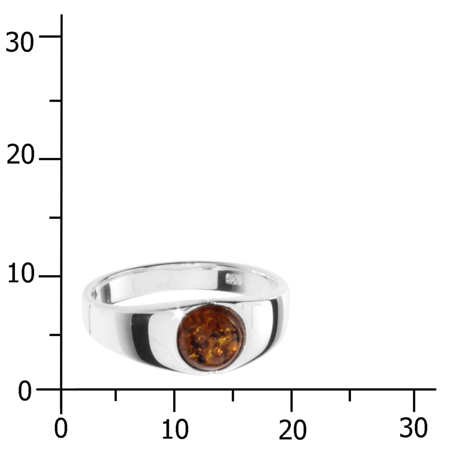 Ring Silber 925/000, Bernstein -Größe wählbar-