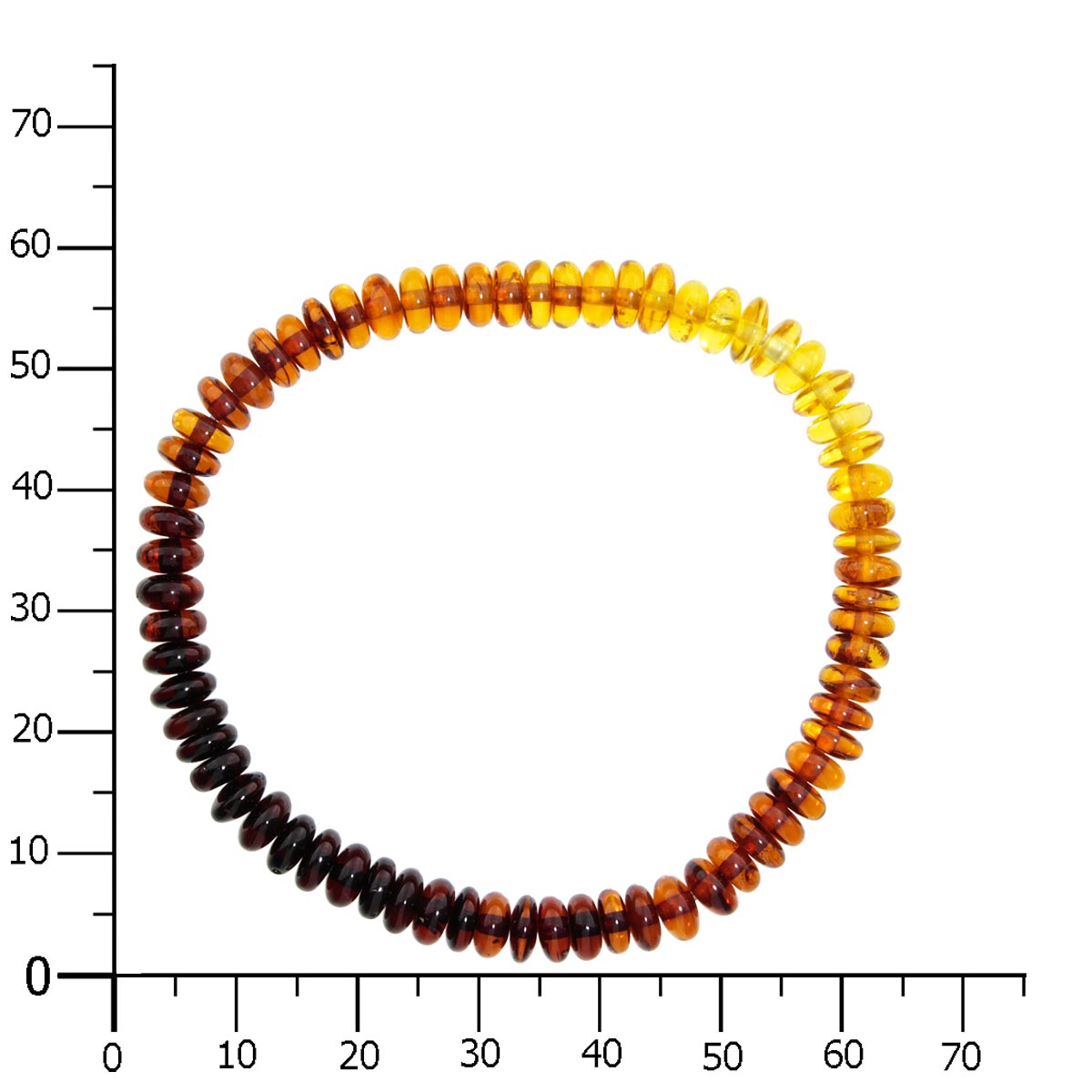 Bernsteinarmband, Scheibchen 6 - 7 mm, 19 cm, Gummizug