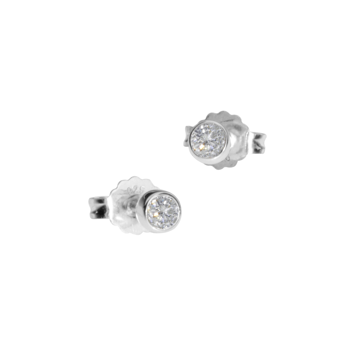 Ohrstecker Silber 925/000, Zirkonia, 3 mm