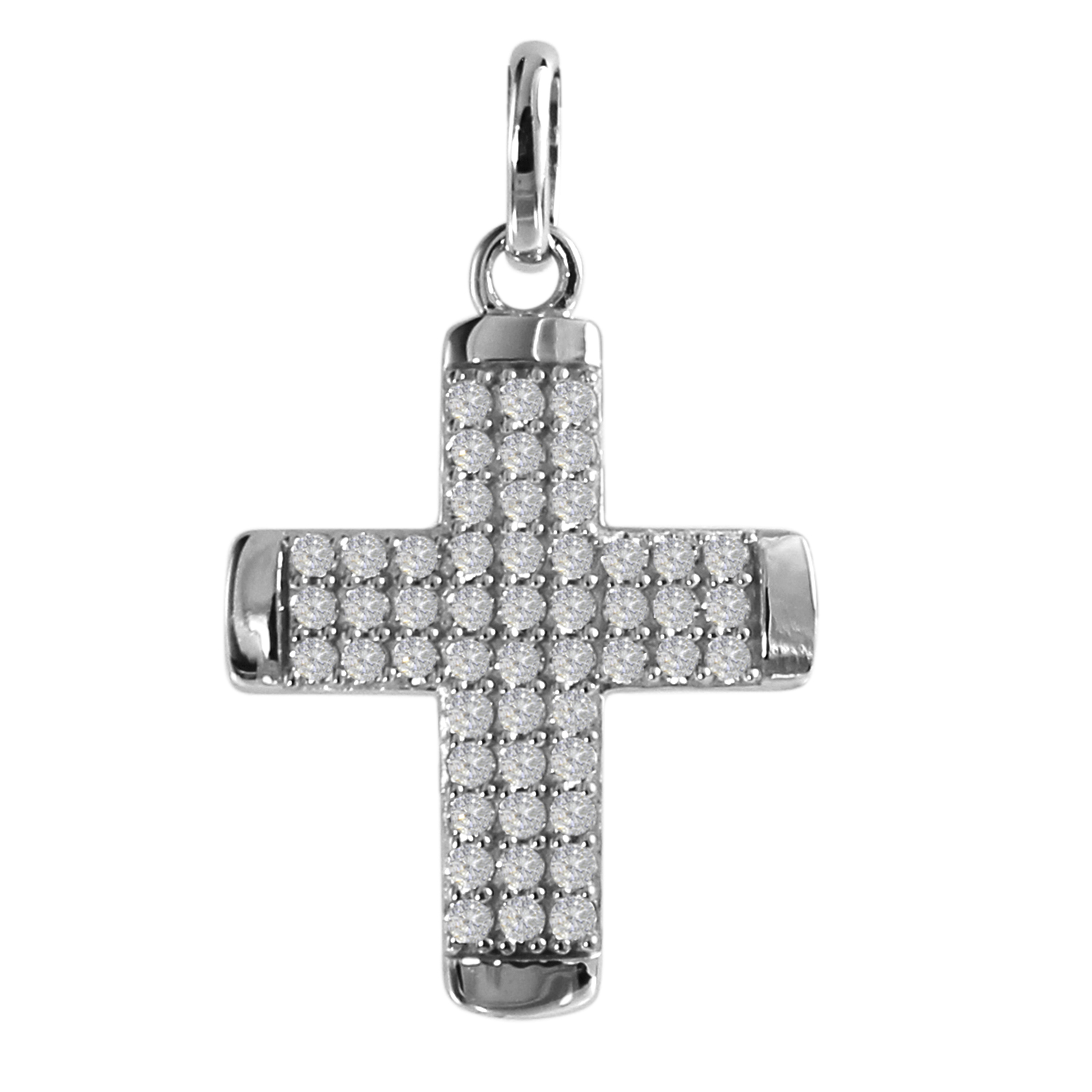 Anhänger "Kreuz", Silber 925/000, Zirkonia 