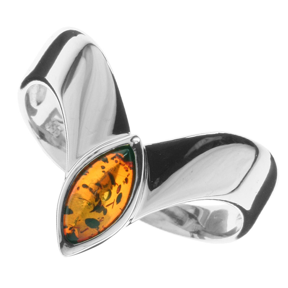 Ring Silber 925/000, Bernstein -Größe wählbar-