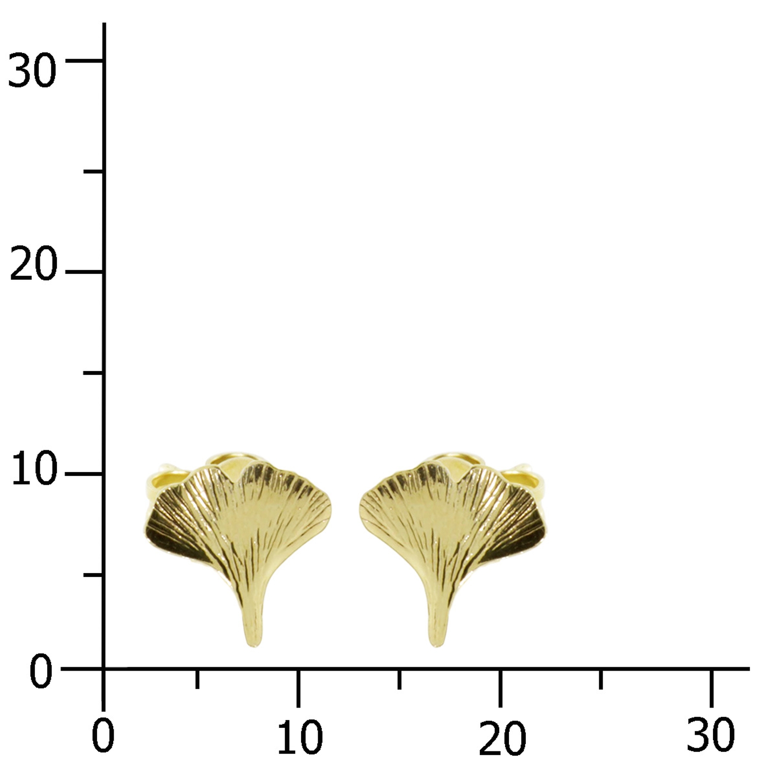Ohrstecker Gold 333/000, Ginkgoblatt