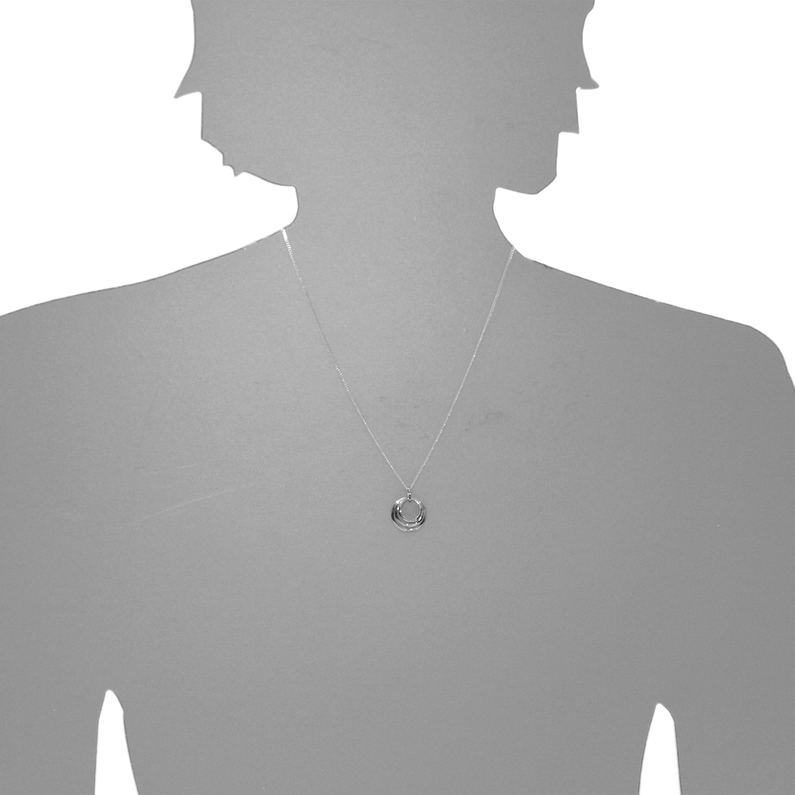 Kette mit Anhänger, Silber 925/000,  Zirkonia  -Länge wählbar-     