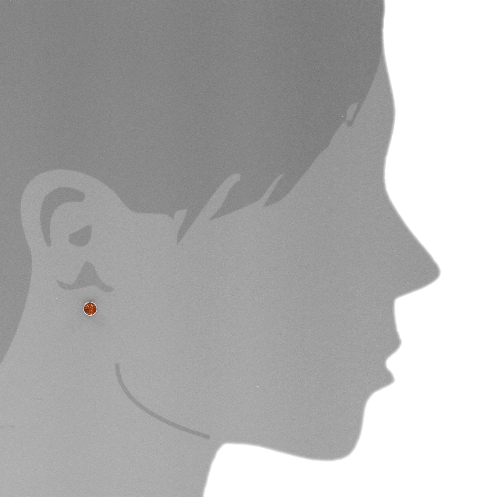 Ohrstecker 5 mm, gefasst, Silber 925/000, Bernstein