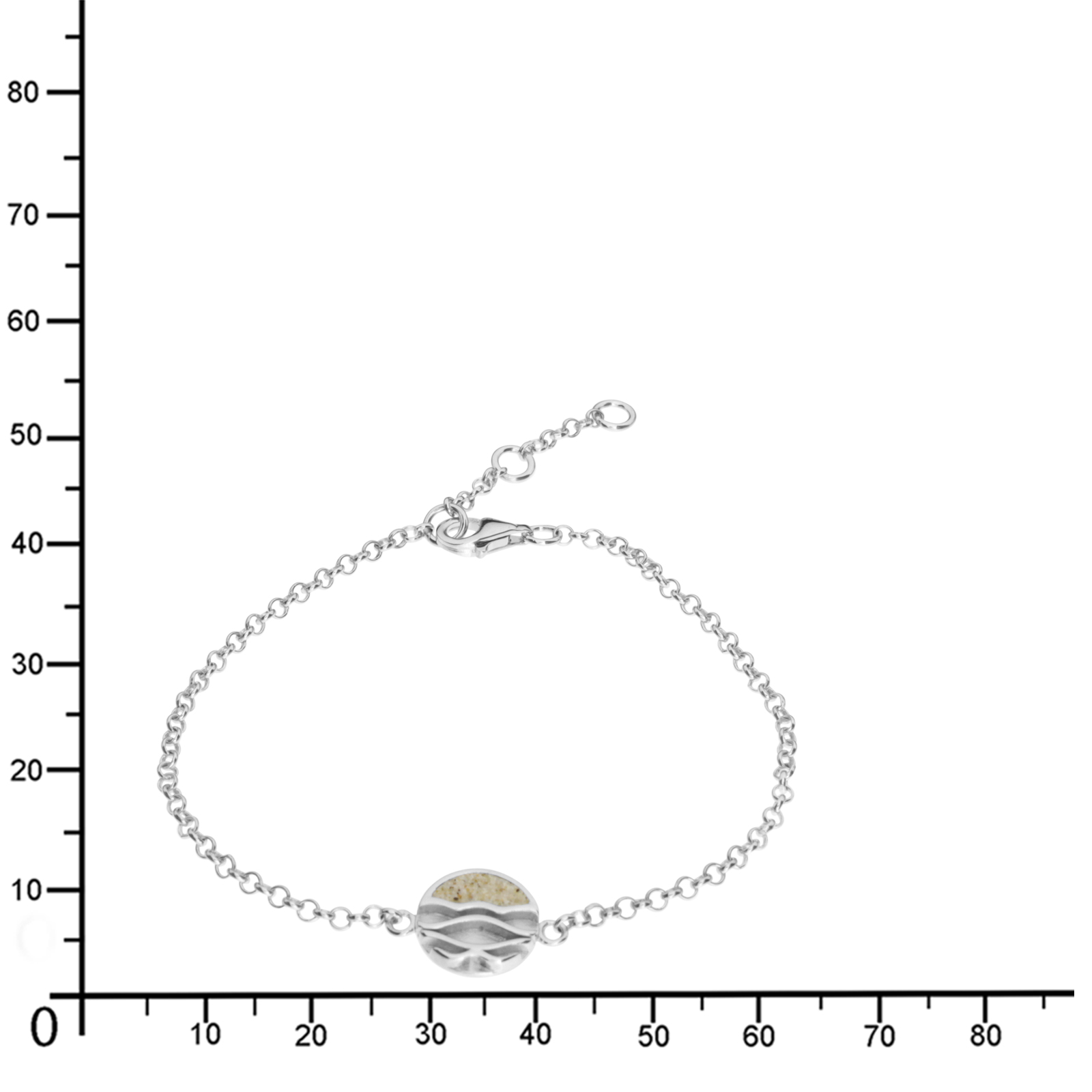 Armband, Silber 925/000, "Ebbe und Flut", 16,5-19 cm