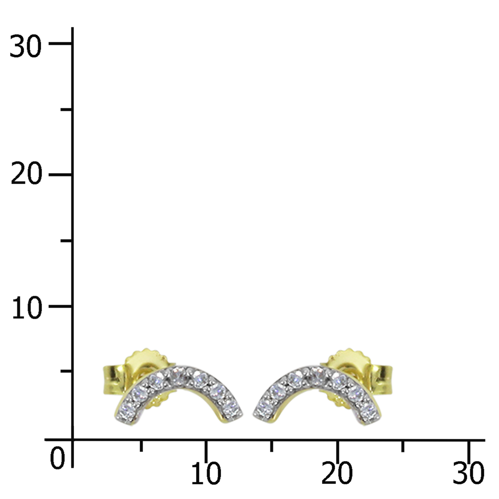 Ohrstecker Gold 333/000, Zirkonia 