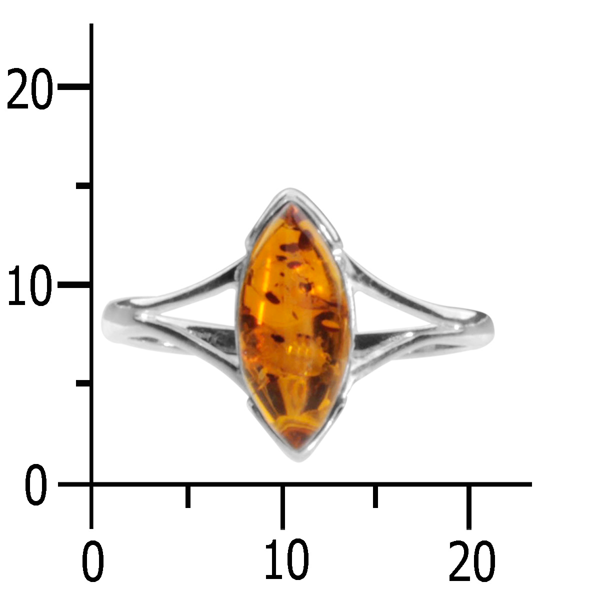 Ring Silber 925/000, Bernstein -Größe wählbar-