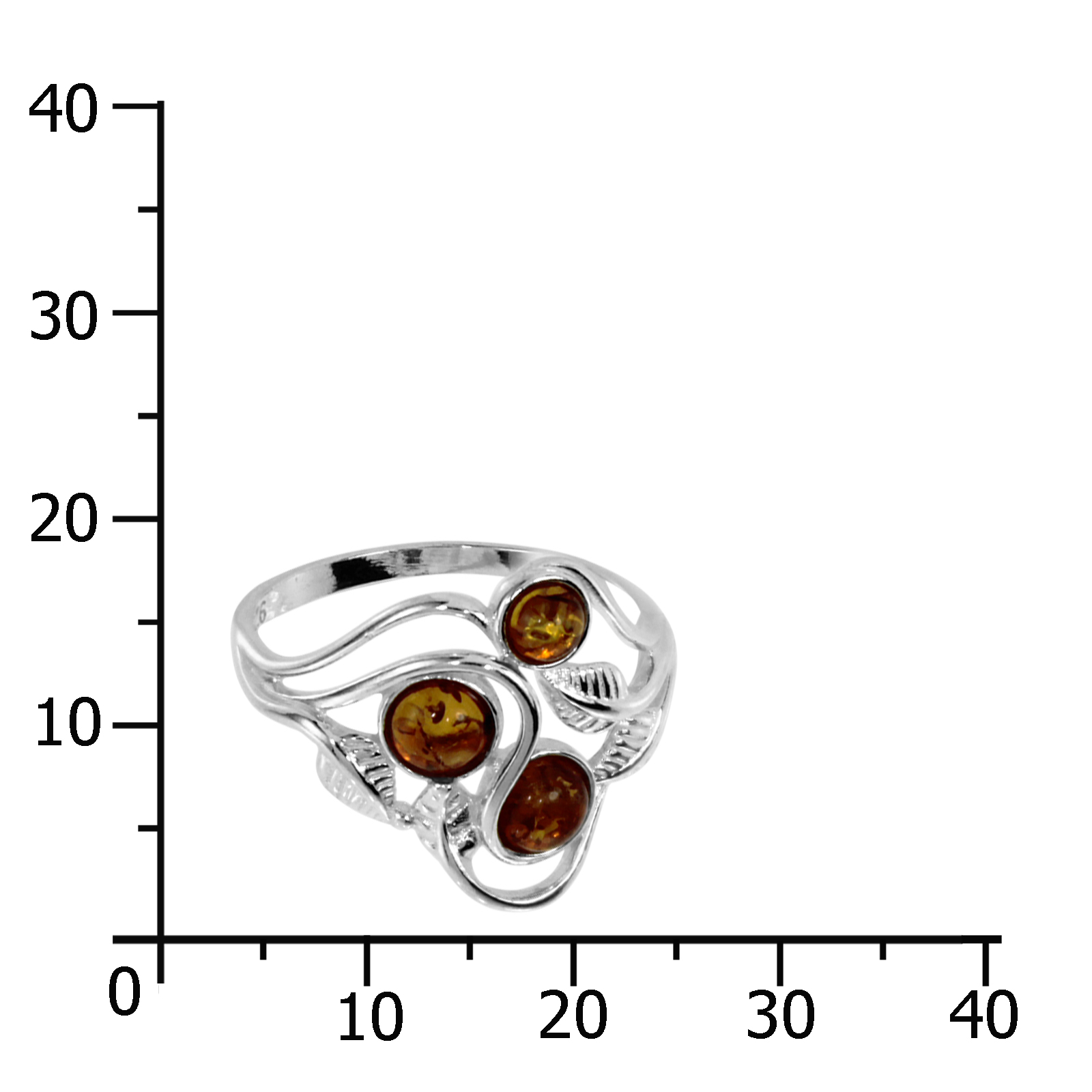 Ring Silber 925/000, Bernstein -Größe wählbar-      