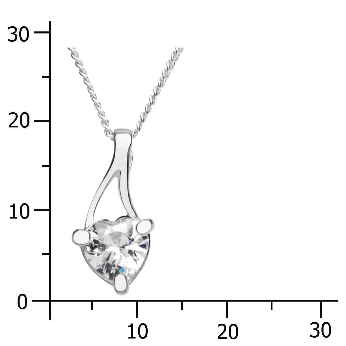 Kette mit Anhänger Silber 925/000, Zirkonia, weiß, 42 cm