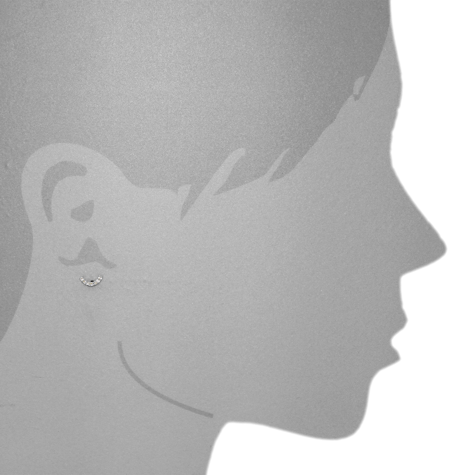 Ohrstecker, Silber 925/000, Zirkonia   