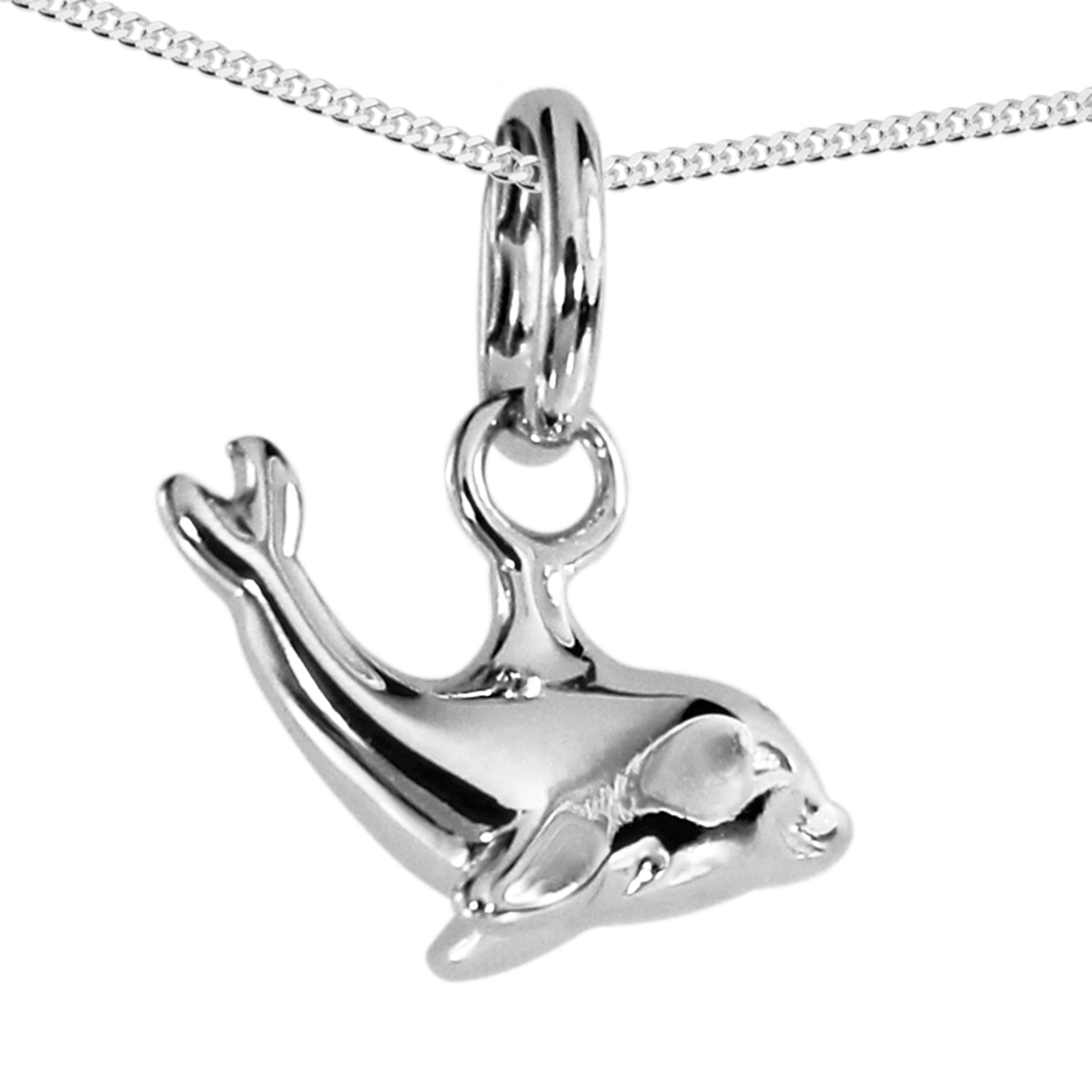 Kette mit Anhänger "Delfin", Silber 925/000 - Länge wählbar-    