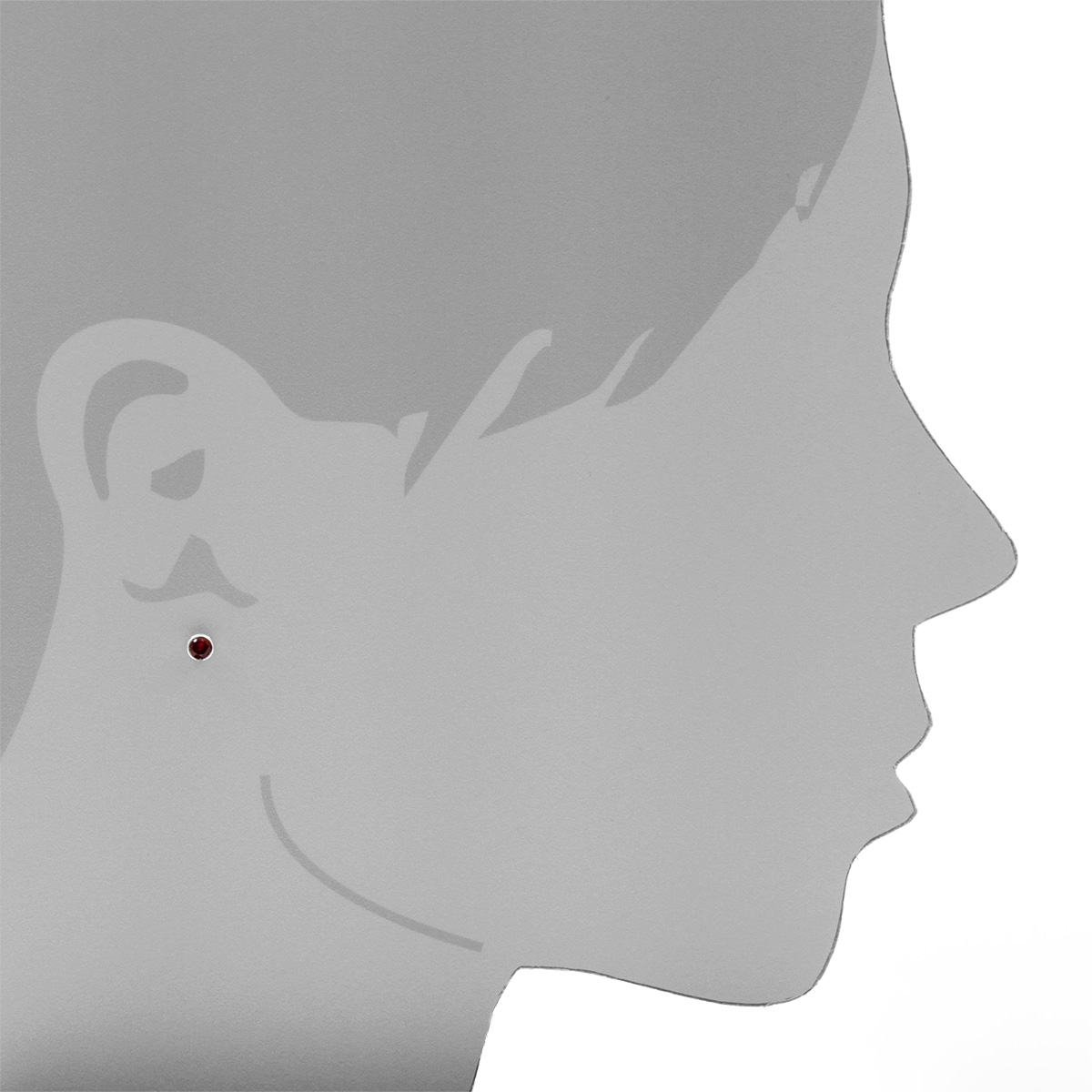 Ohrstecker Silber 925/000, sy. Rubin, 4 mm