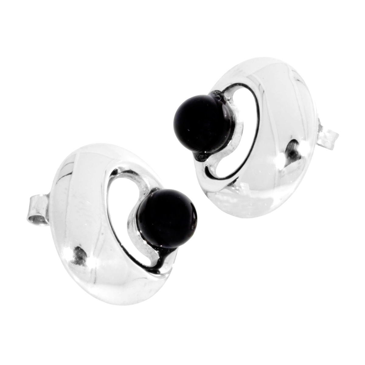 Ohrstecker Silber 925/000, Onyx