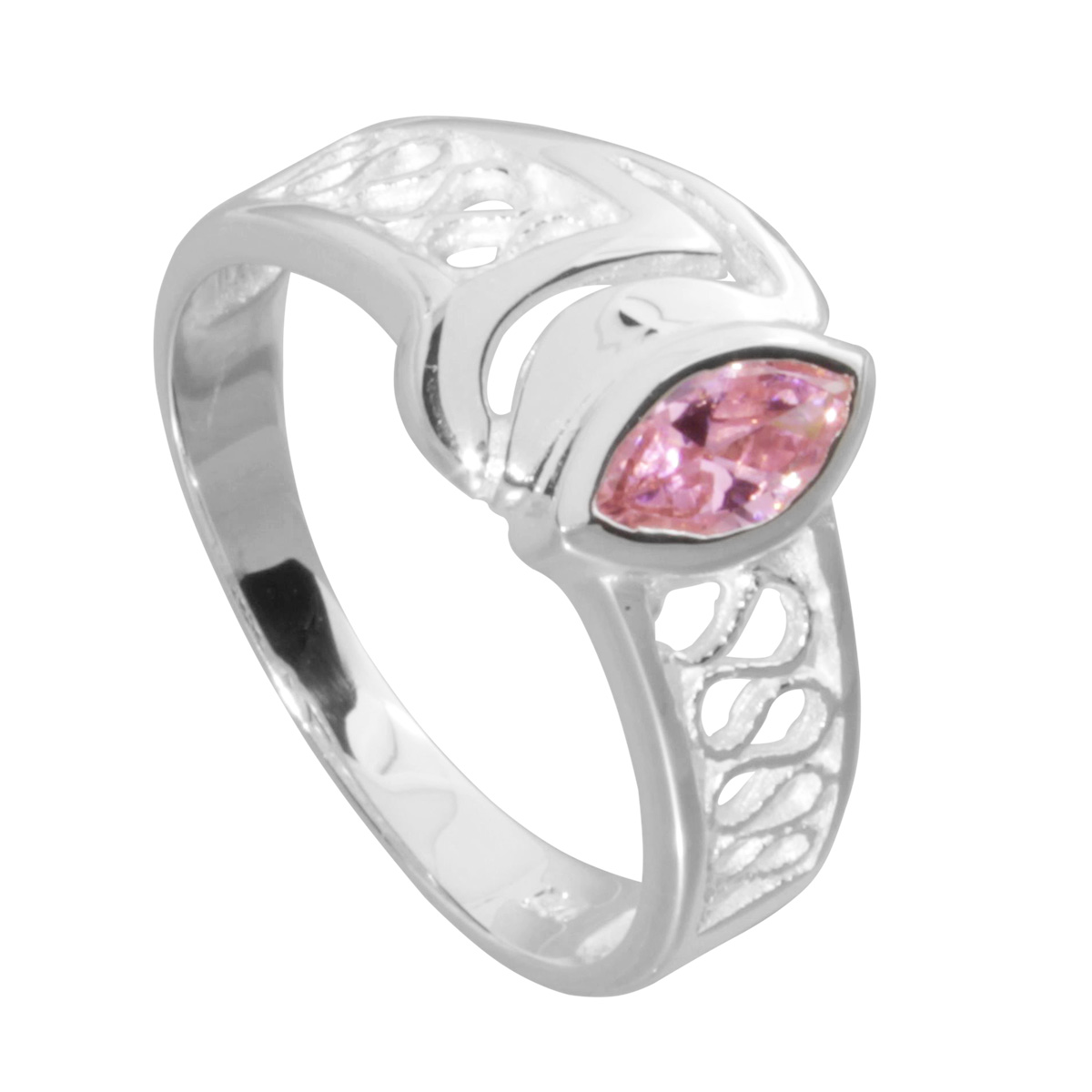 Ring Silber 925/000, Zirkonia rose' -Größe wählbar-