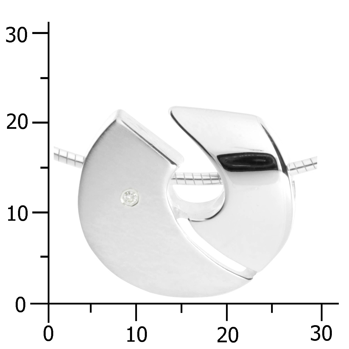 Halsreif mit Anhänger-Gleiter Silber 925/000, 45 cm, Brillant 0,015 ct tw/si