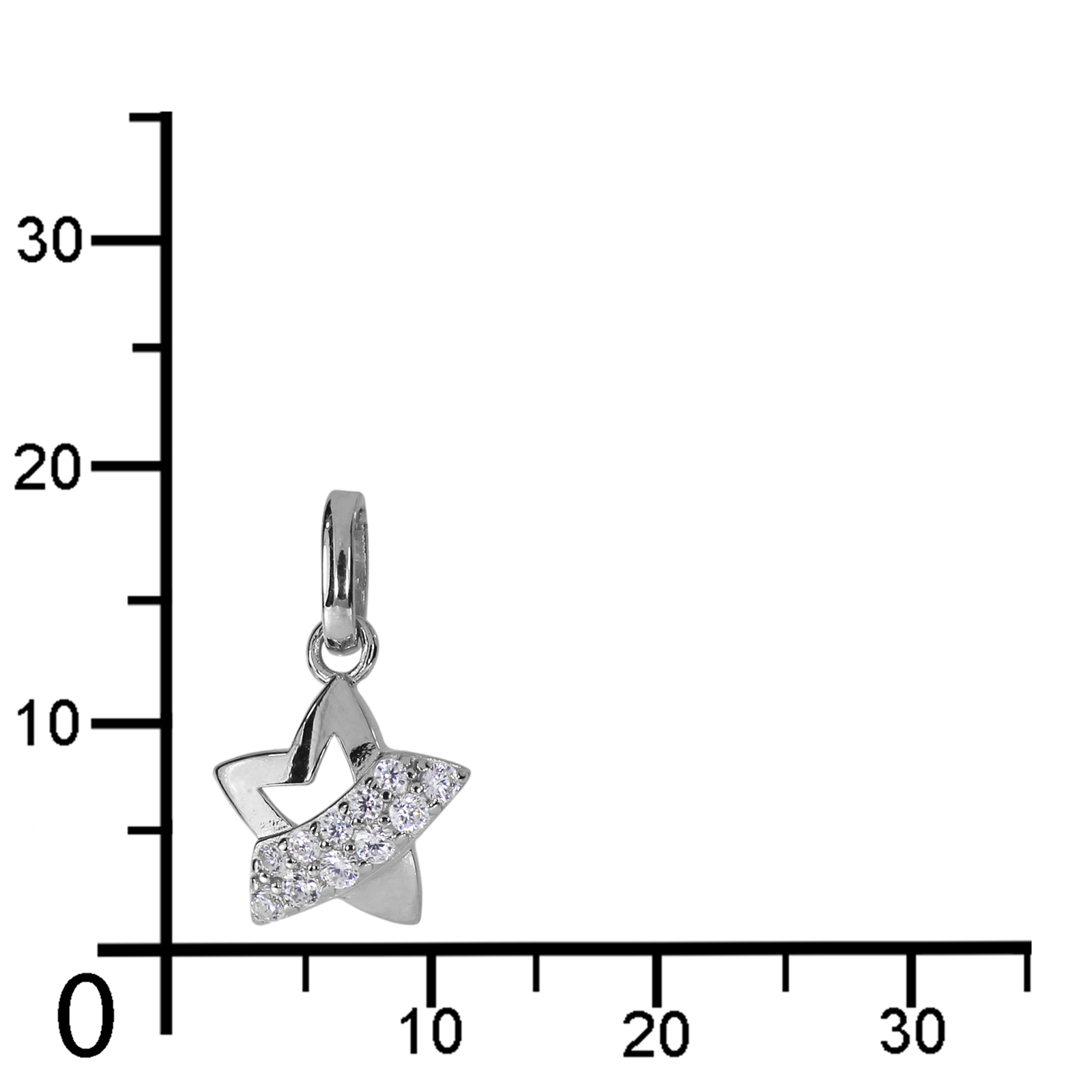 Anhänger "Stern", Silber 925/000, Zirkonia