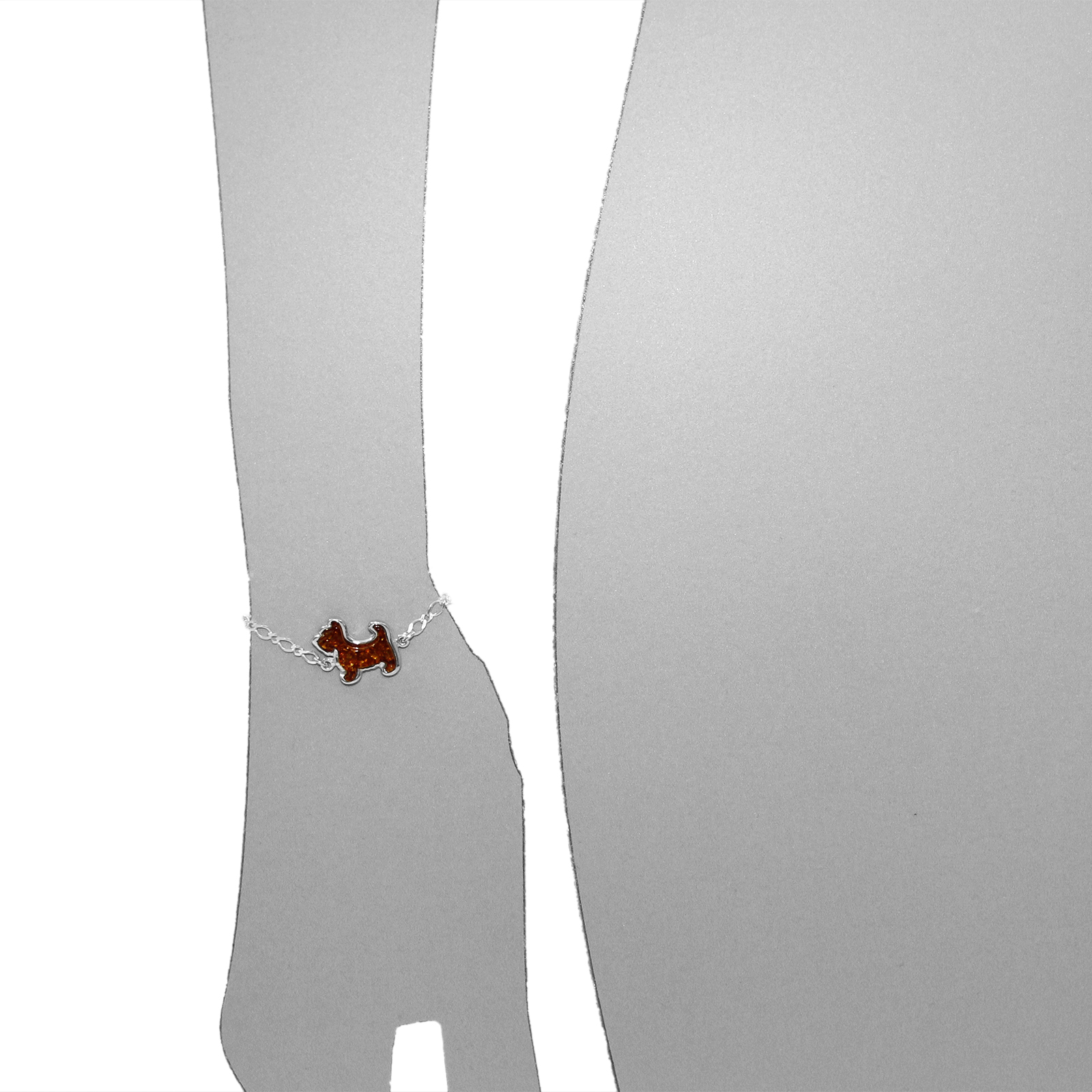 Armband "Hund", Silber 925/000, Bernstein Armband "Hund", Silber 925/000, Bernstein