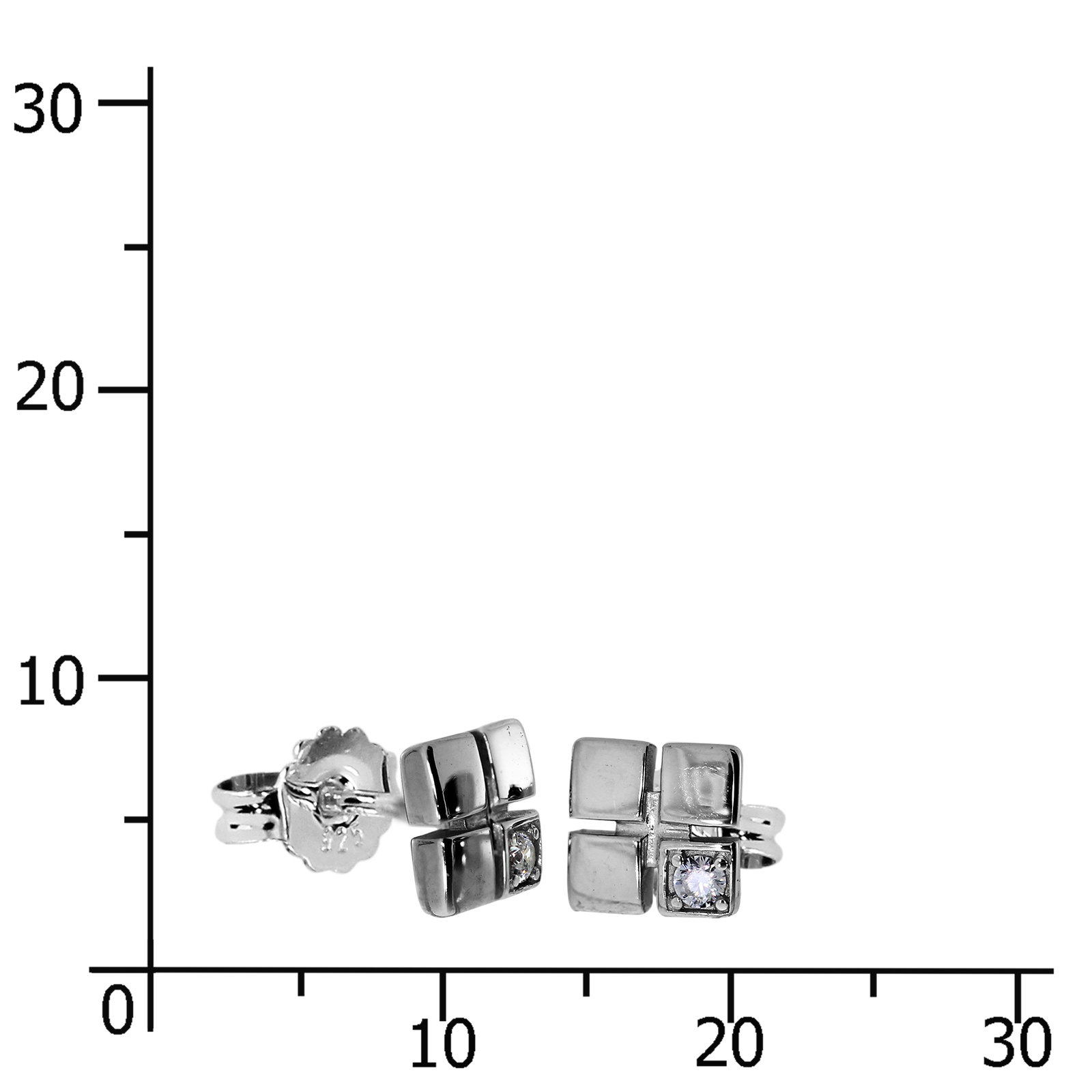 Ohrstecker, Silber 925/000, Zirkonia 