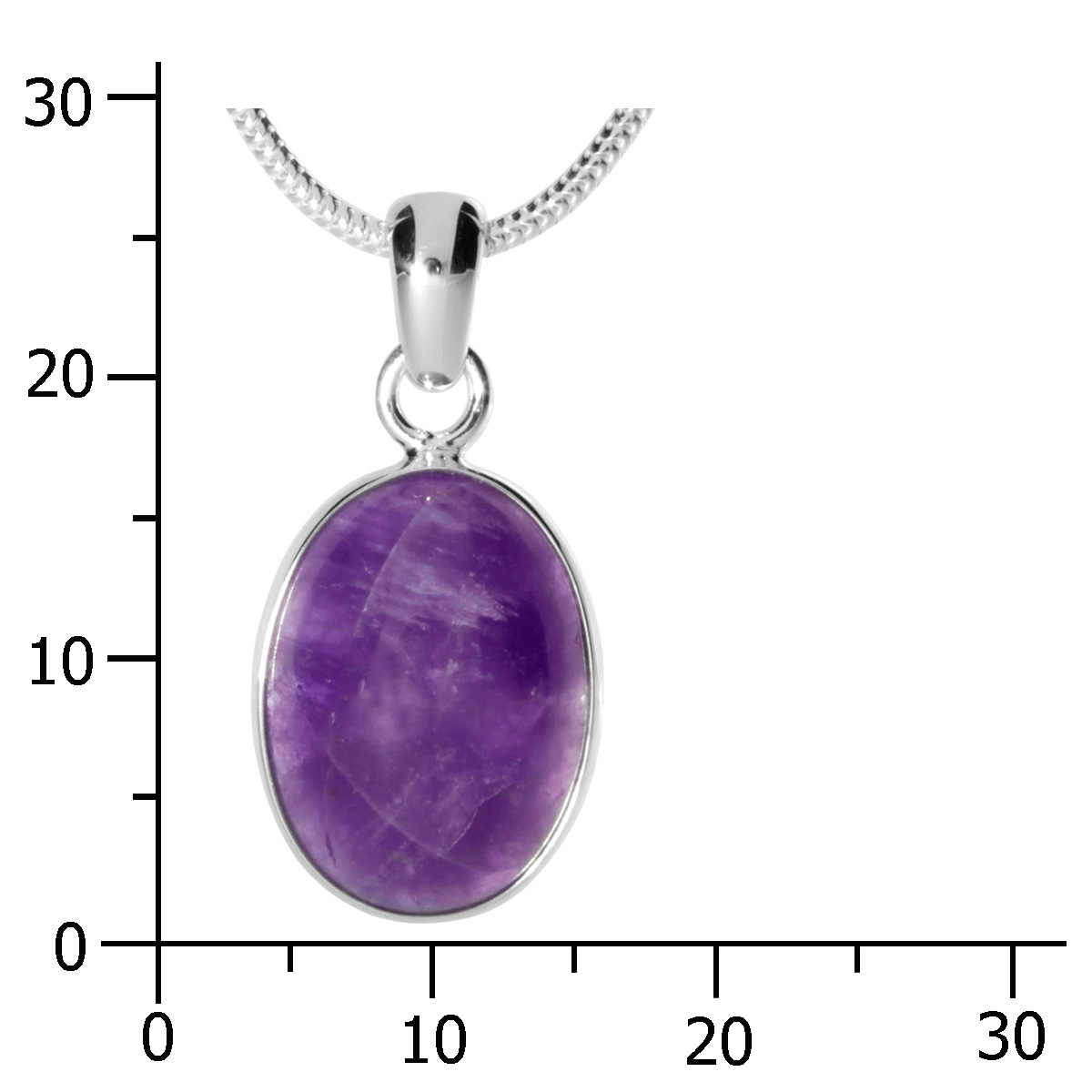 Kette mit Anhänger Silber 925/000, 45 cm, Amethyst